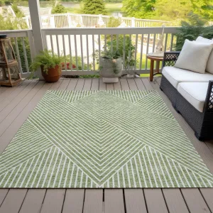Machine Washable Indoor/ Outdoor Modern Geo Chantille Rug