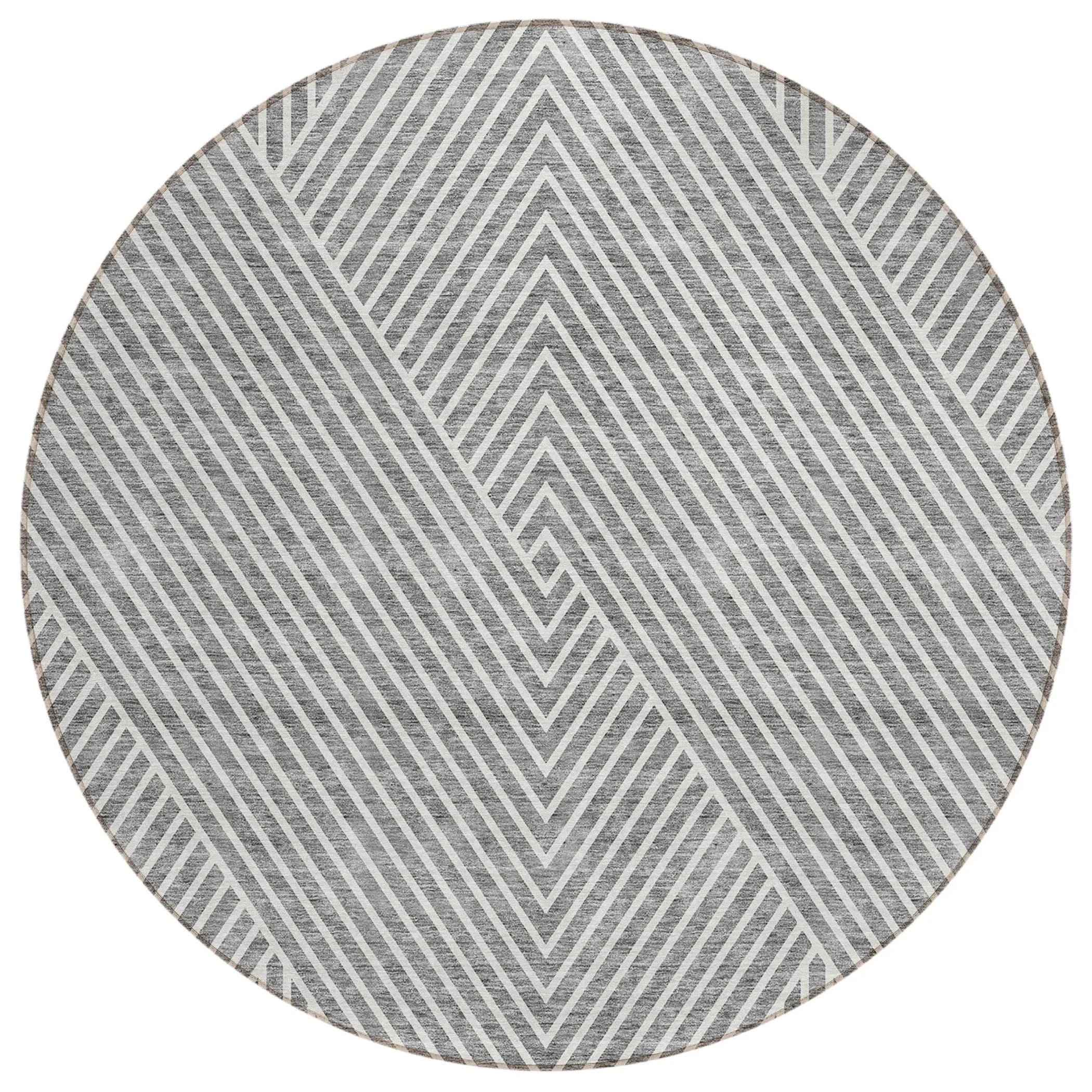 Machine Washable Indoor/ Outdoor Modern Geo Chantille Rug