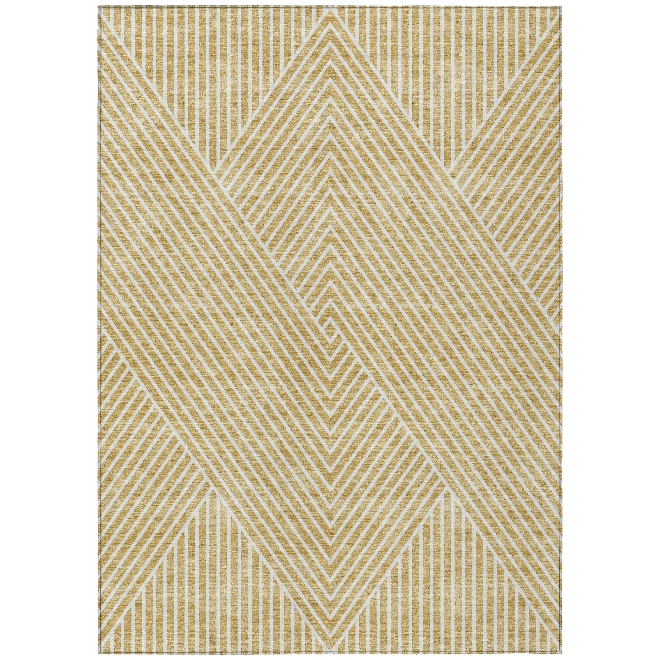 Machine Washable Indoor/ Outdoor Modern Geo Chantille Rug