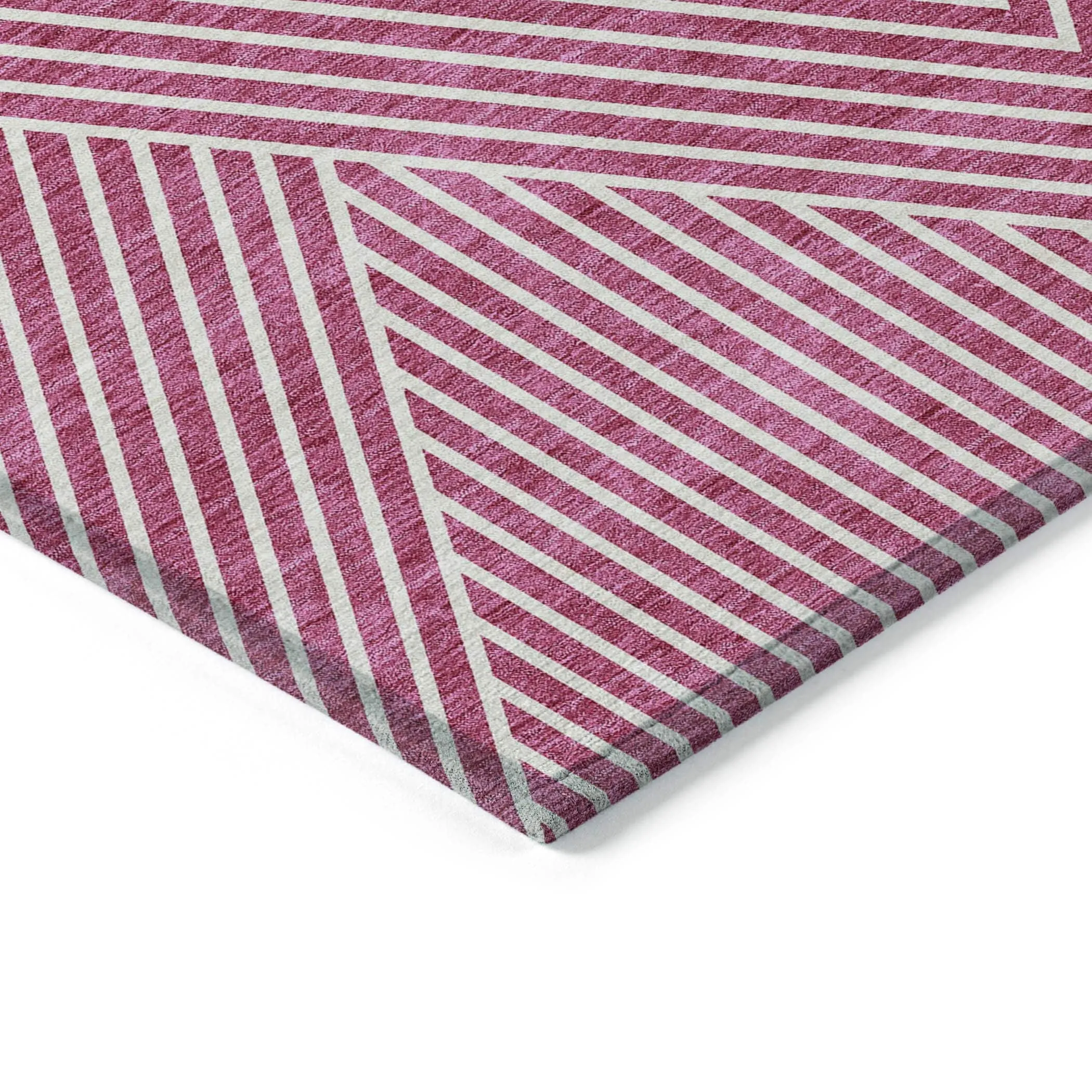 Machine Washable Indoor/ Outdoor Modern Geo Chantille Rug