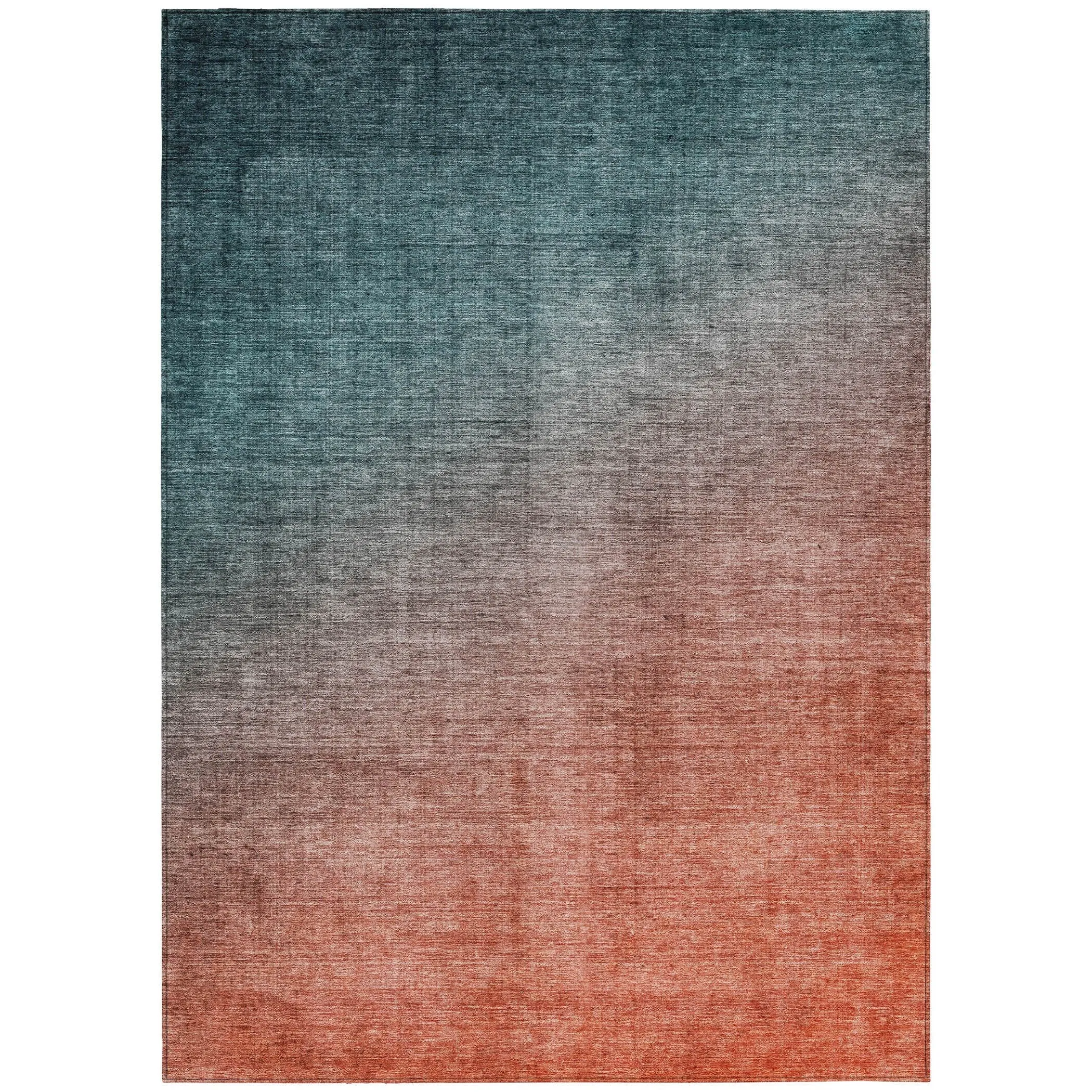 Machine Washable Indoor/ Outdoor Modern Ombre Chantille Rug