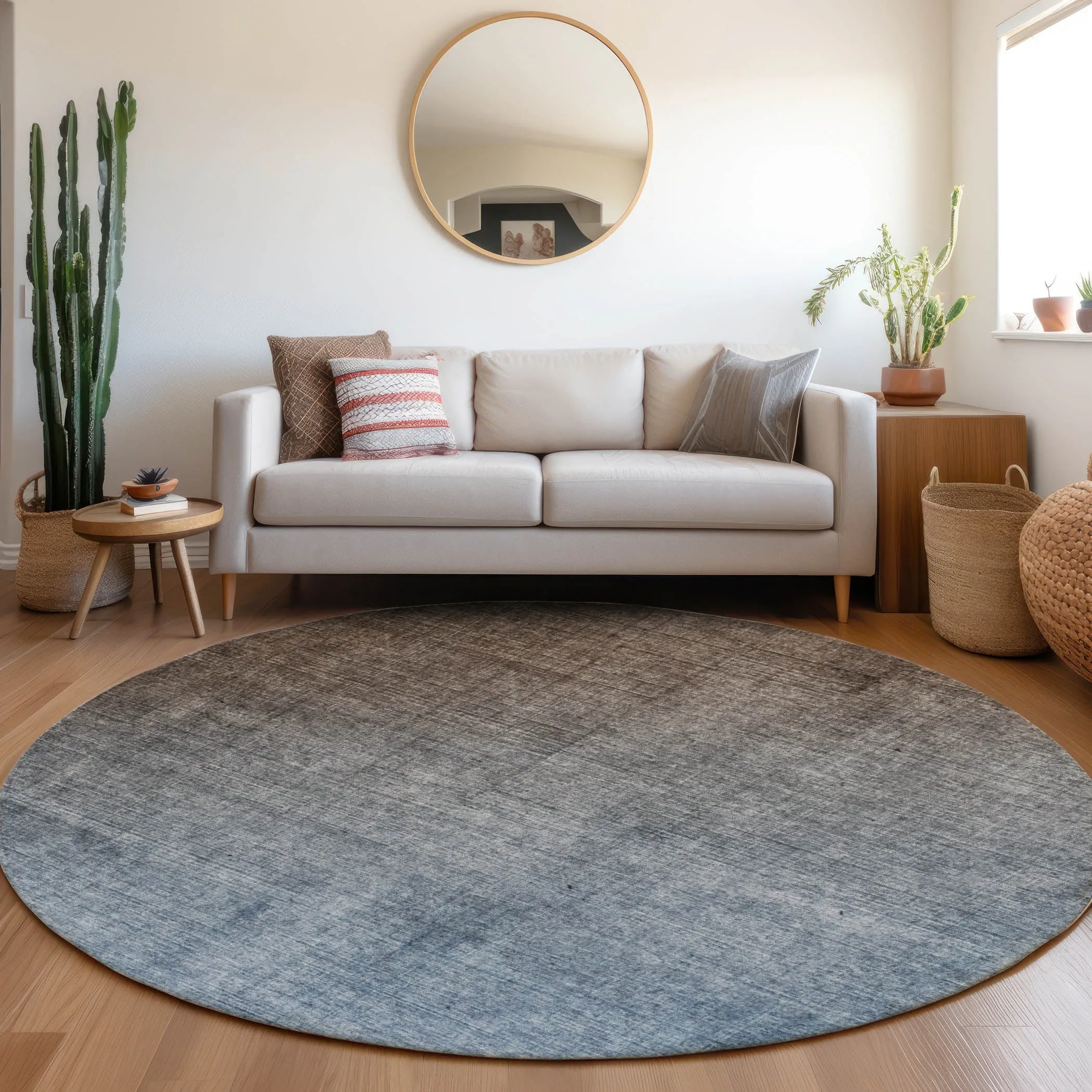 Machine Washable Indoor/ Outdoor Modern Ombre Chantille Rug