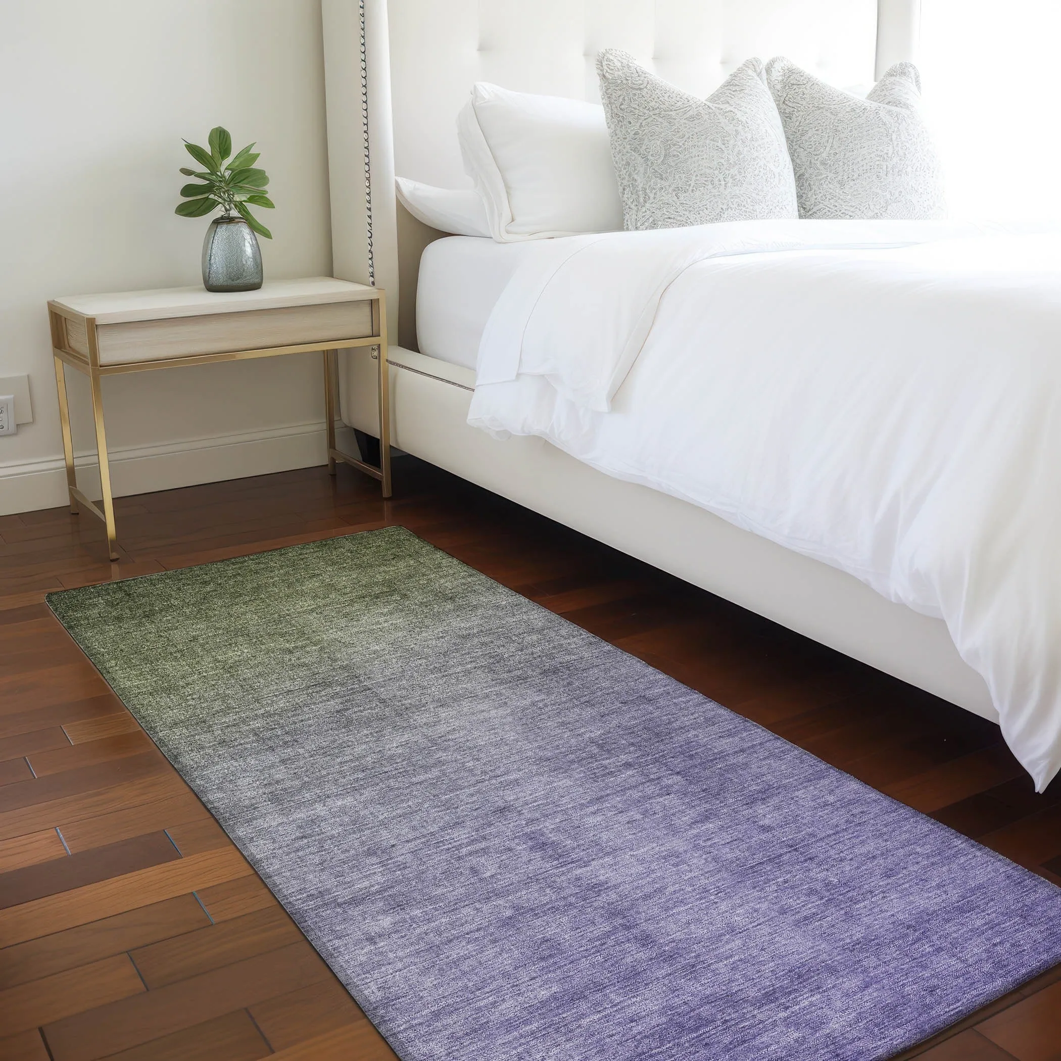 Machine Washable Indoor/ Outdoor Modern Ombre Chantille Rug