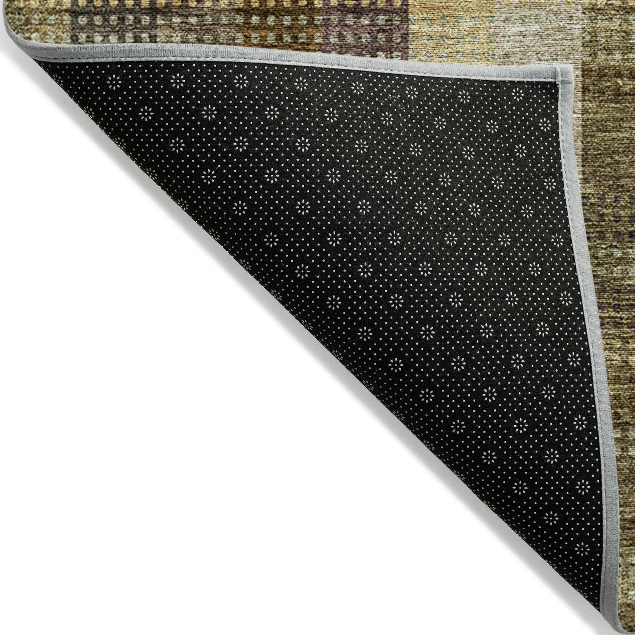 Machine Washable Indoor/ Outdoor Modern Plaid Chantille Rug