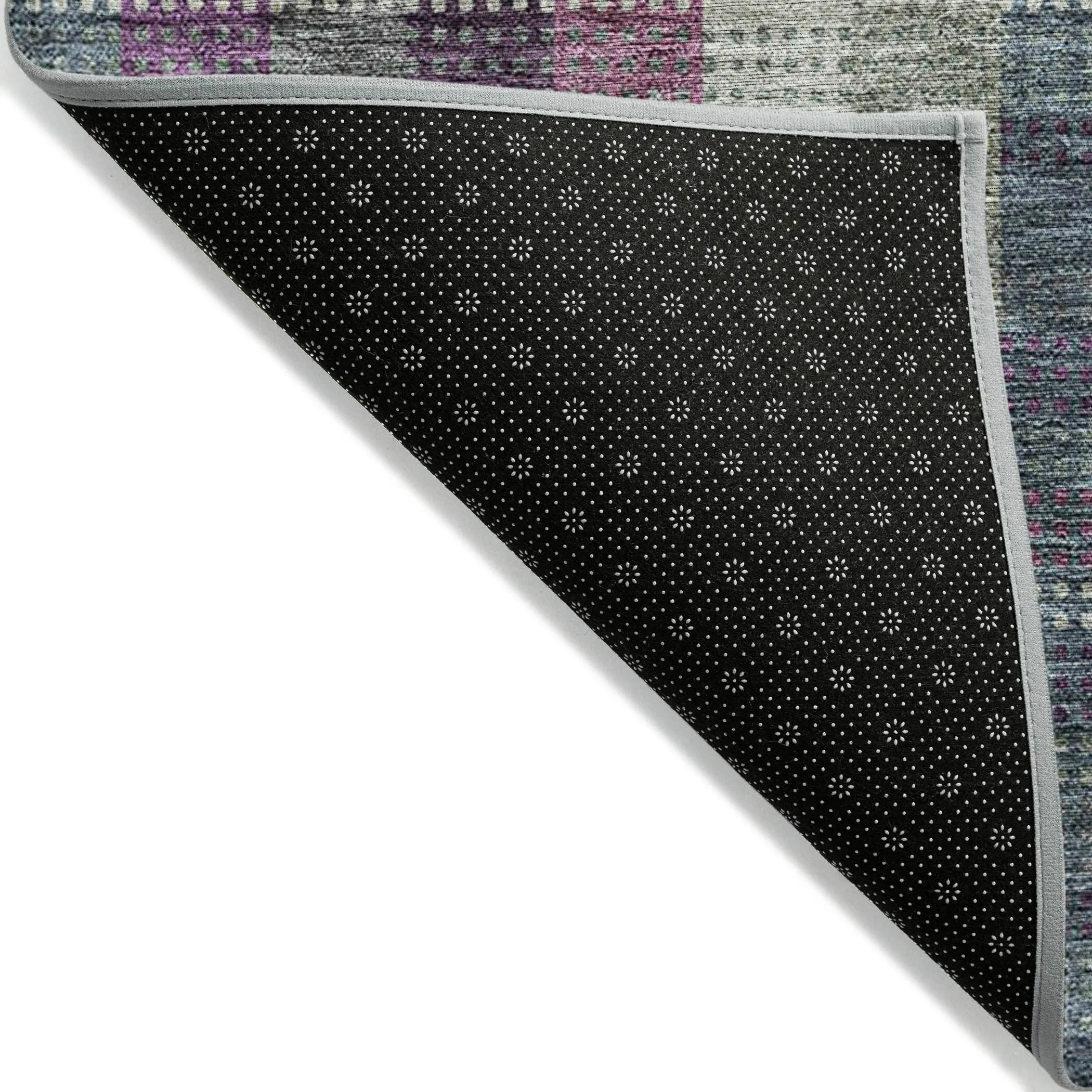 Machine Washable Indoor/ Outdoor Modern Plaid Chantille Rug