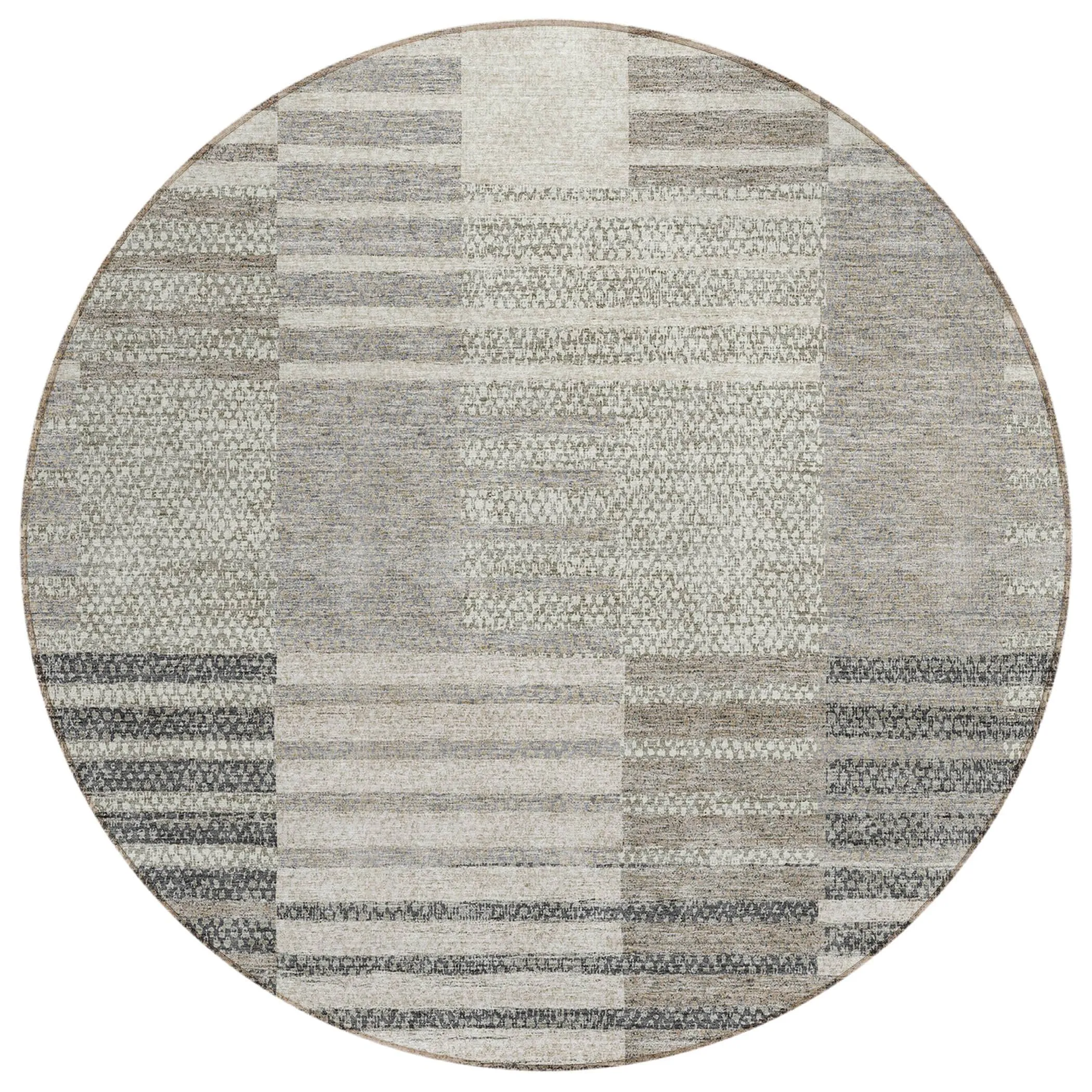 Machine Washable Indoor/ Outdoor Modern Stripes Chantille Rug