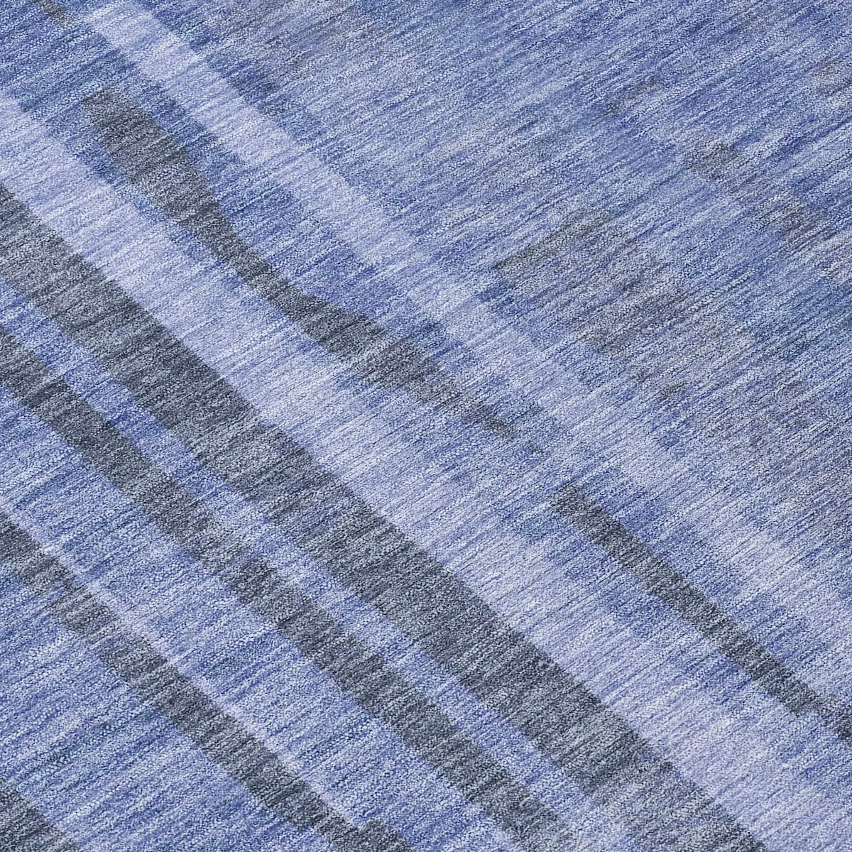 Machine Washable Indoor/ Outdoor Modern Stripes Chantille Rug