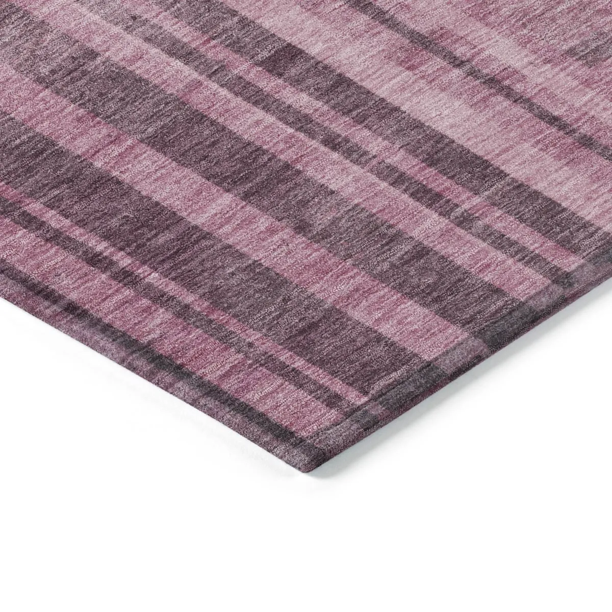 Machine Washable Indoor/ Outdoor Modern Stripes Chantille Rug