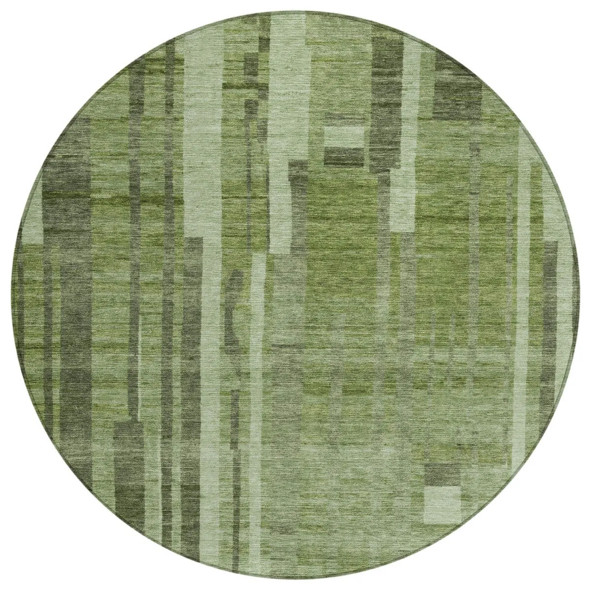 Machine Washable Indoor/ Outdoor Modern Stripes Chantille Rug