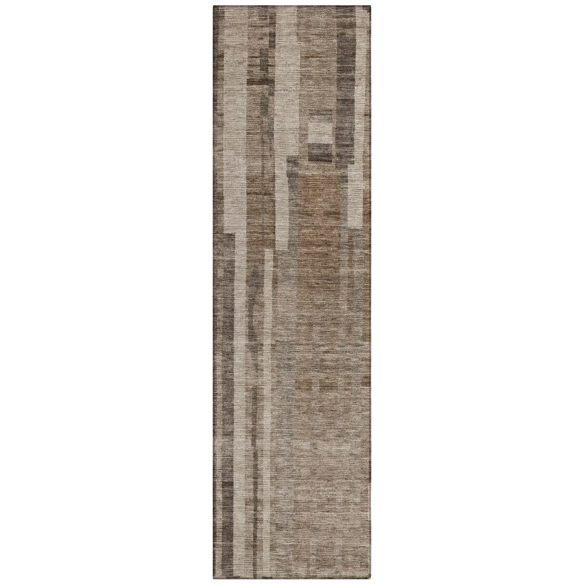 Machine Washable Indoor/ Outdoor Modern Stripes Chantille Rug