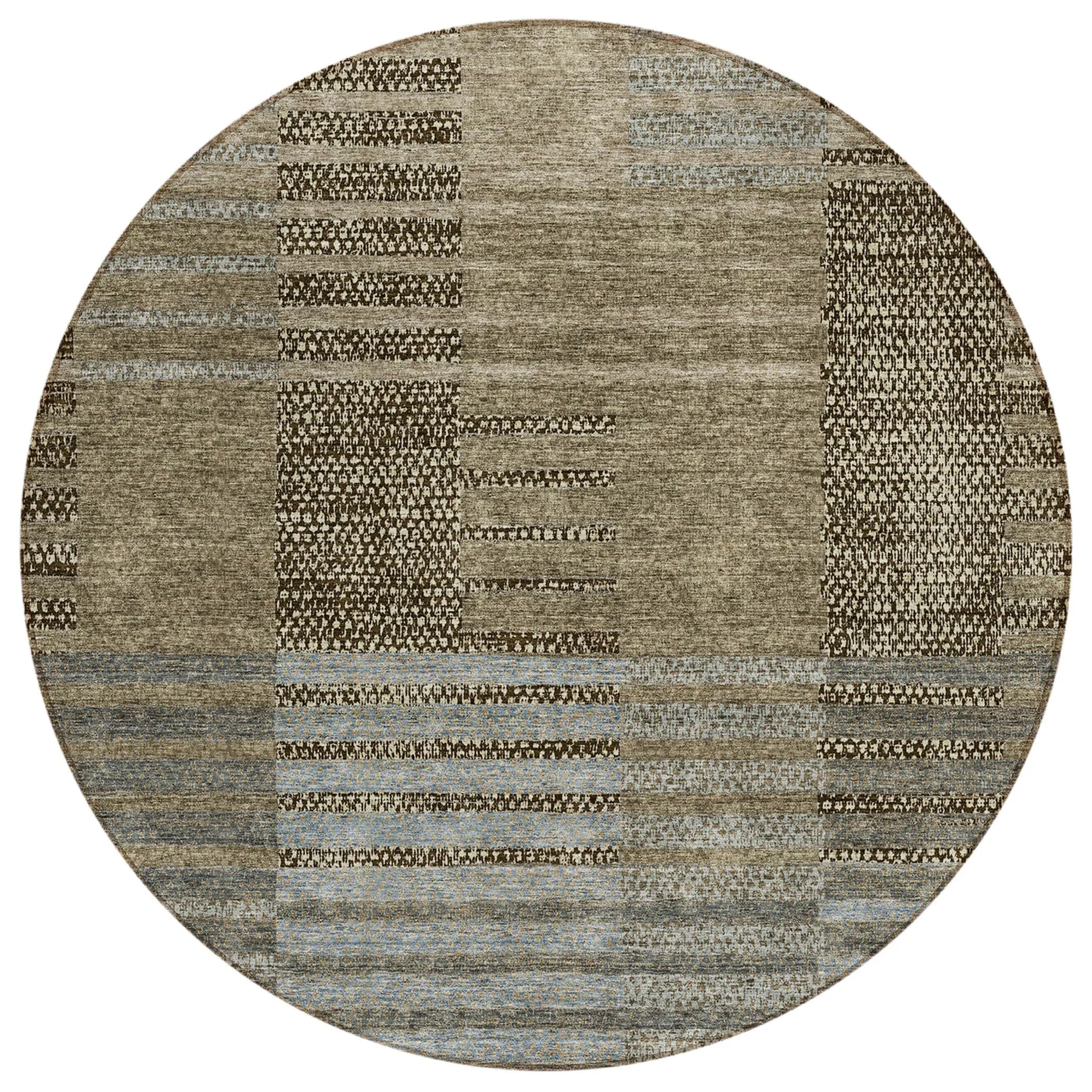 Machine Washable Indoor/ Outdoor Modern Stripes Chantille Rug