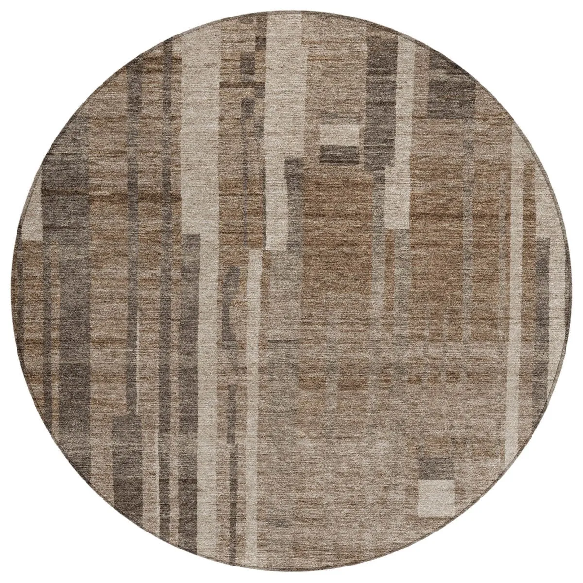 Machine Washable Indoor/ Outdoor Modern Stripes Chantille Rug
