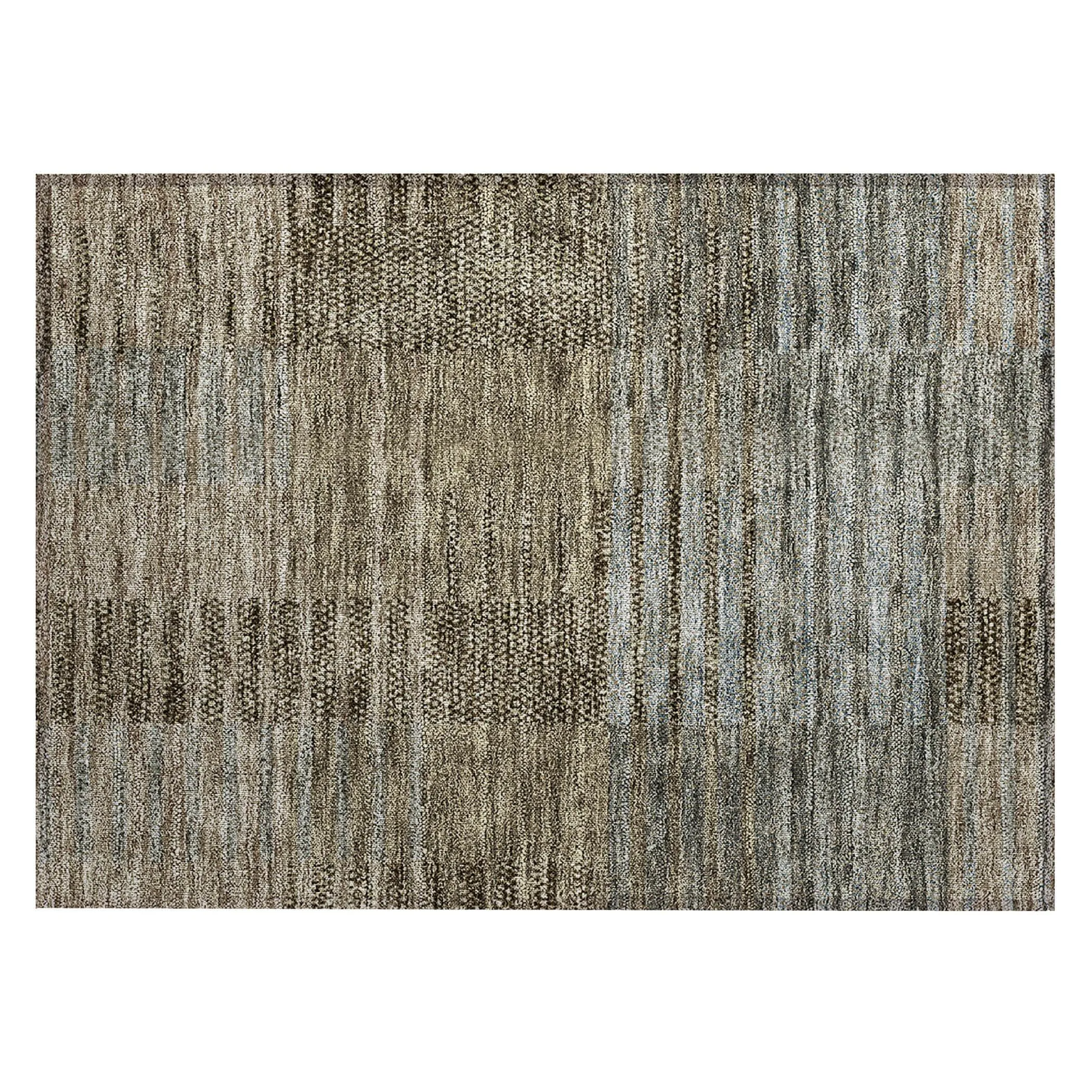 Machine Washable Indoor/ Outdoor Modern Stripes Chantille Rug