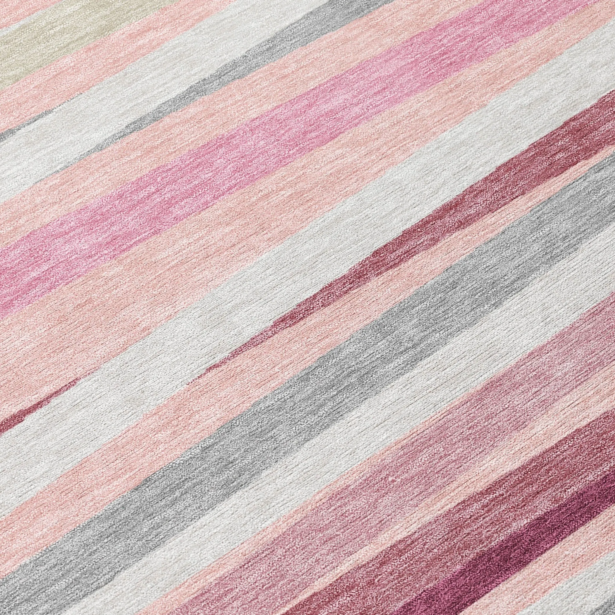 Machine Washable Indoor/ Outdoor Modern Stripes Chantille Rug