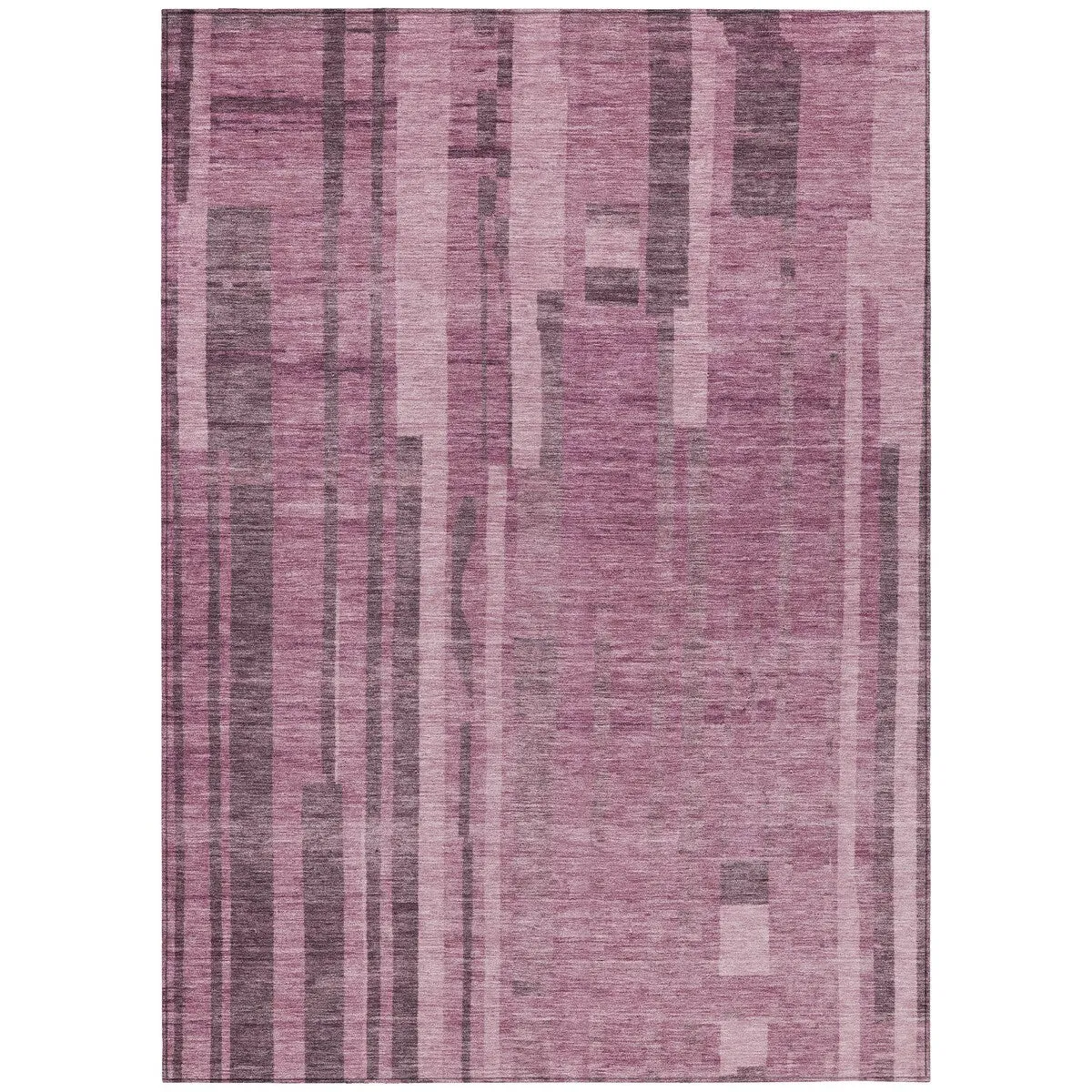 Machine Washable Indoor/ Outdoor Modern Stripes Chantille Rug