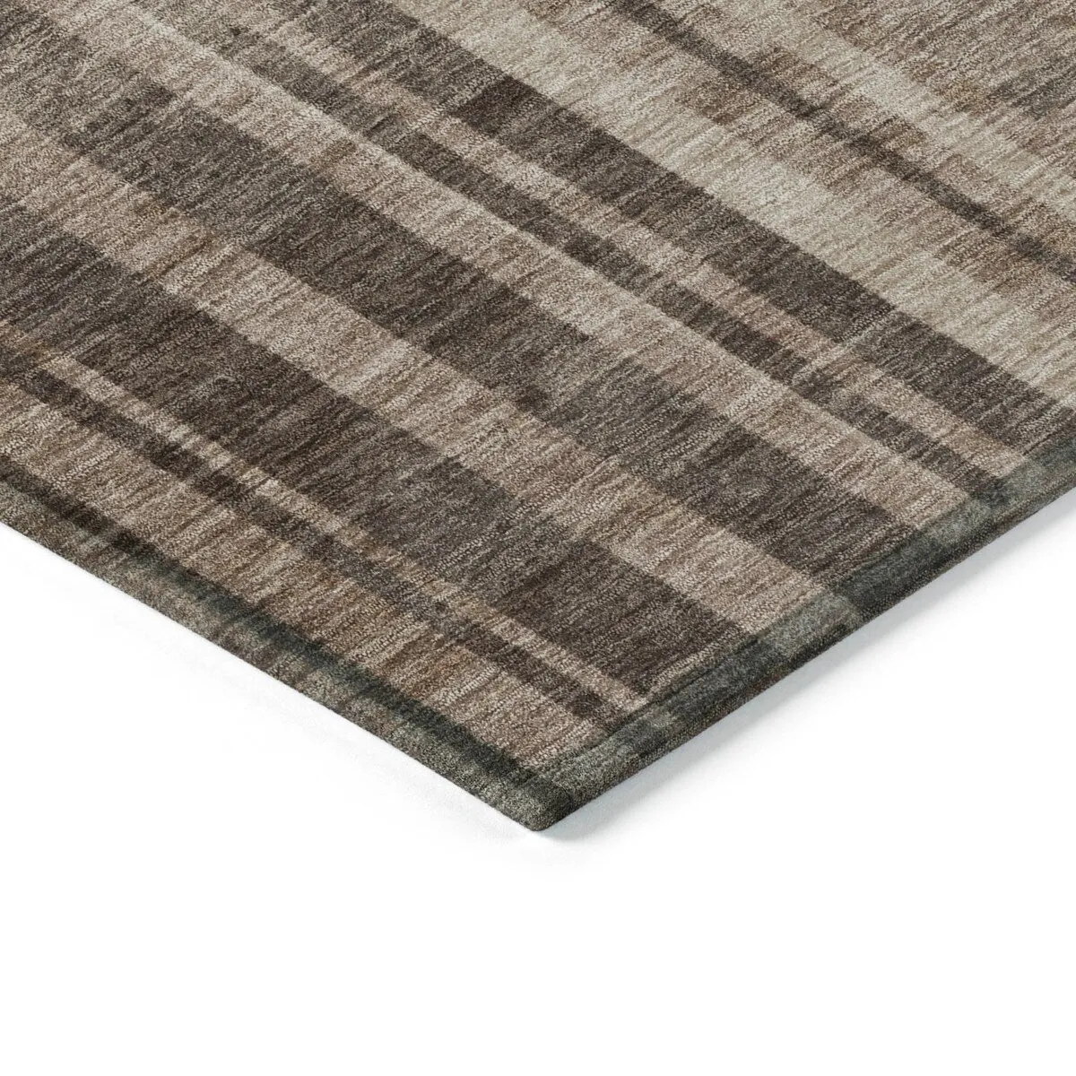 Machine Washable Indoor/ Outdoor Modern Stripes Chantille Rug