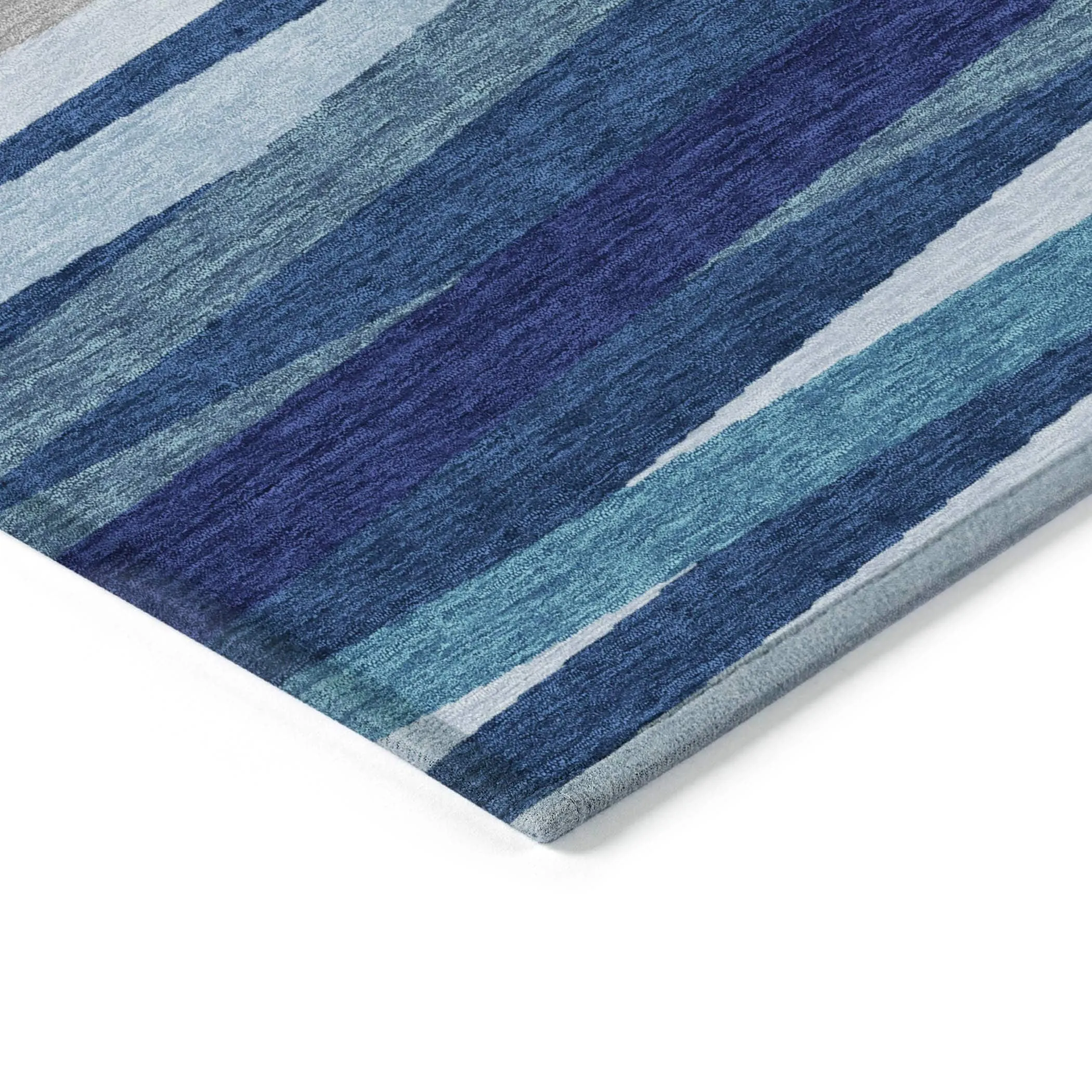 Machine Washable Indoor/ Outdoor Modern Stripes Chantille Rug