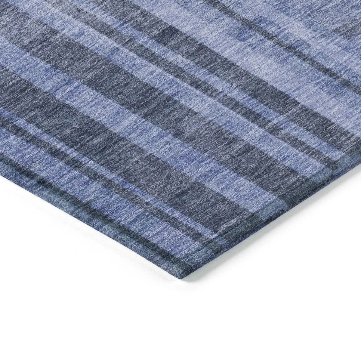 Machine Washable Indoor/ Outdoor Modern Stripes Chantille Rug