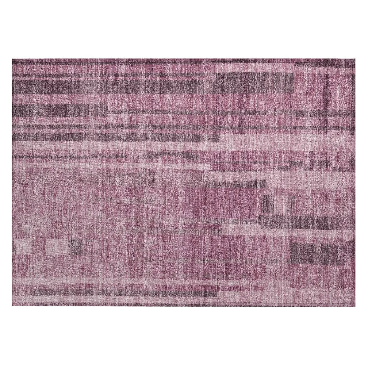 Machine Washable Indoor/ Outdoor Modern Stripes Chantille Rug
