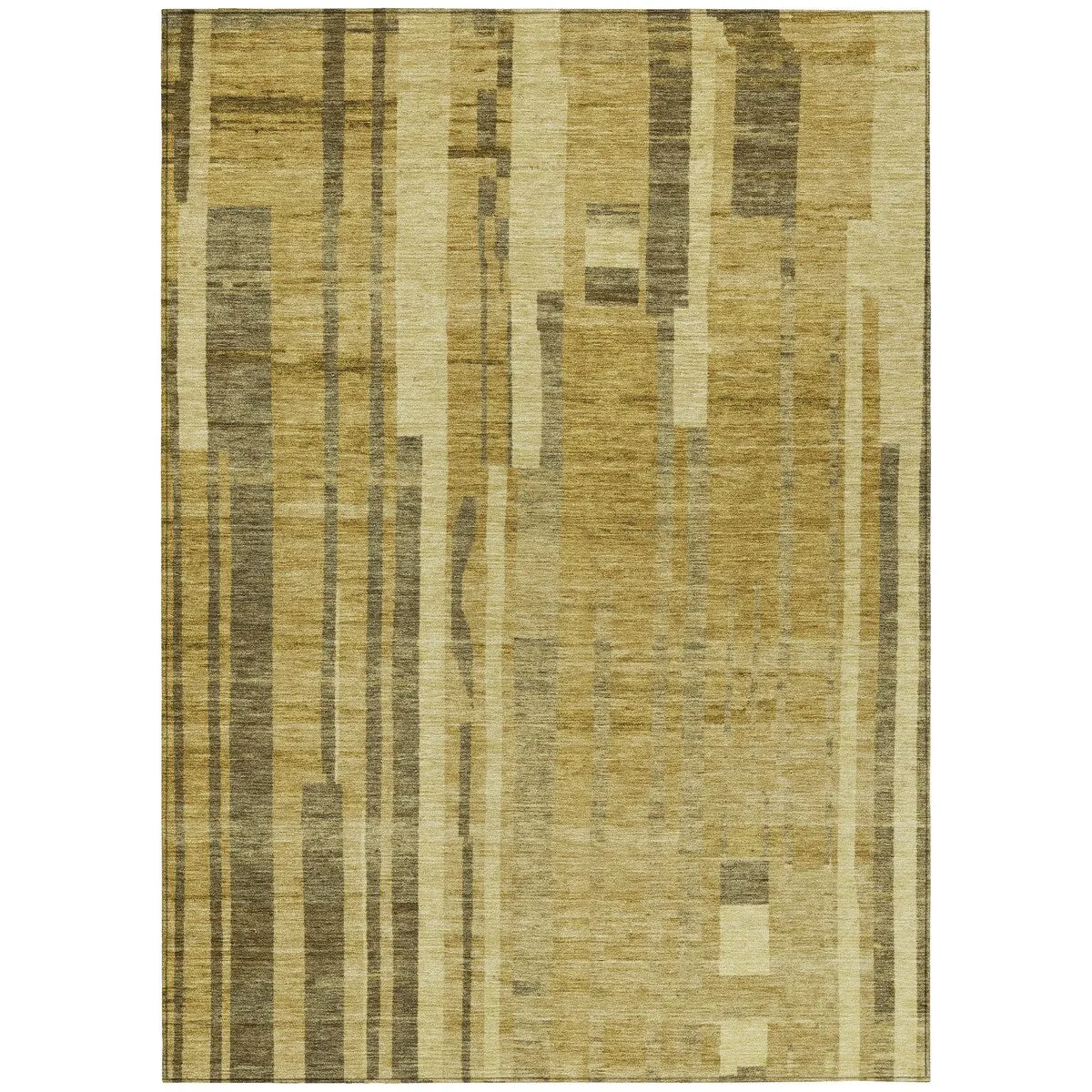 Machine Washable Indoor/ Outdoor Modern Stripes Chantille Rug