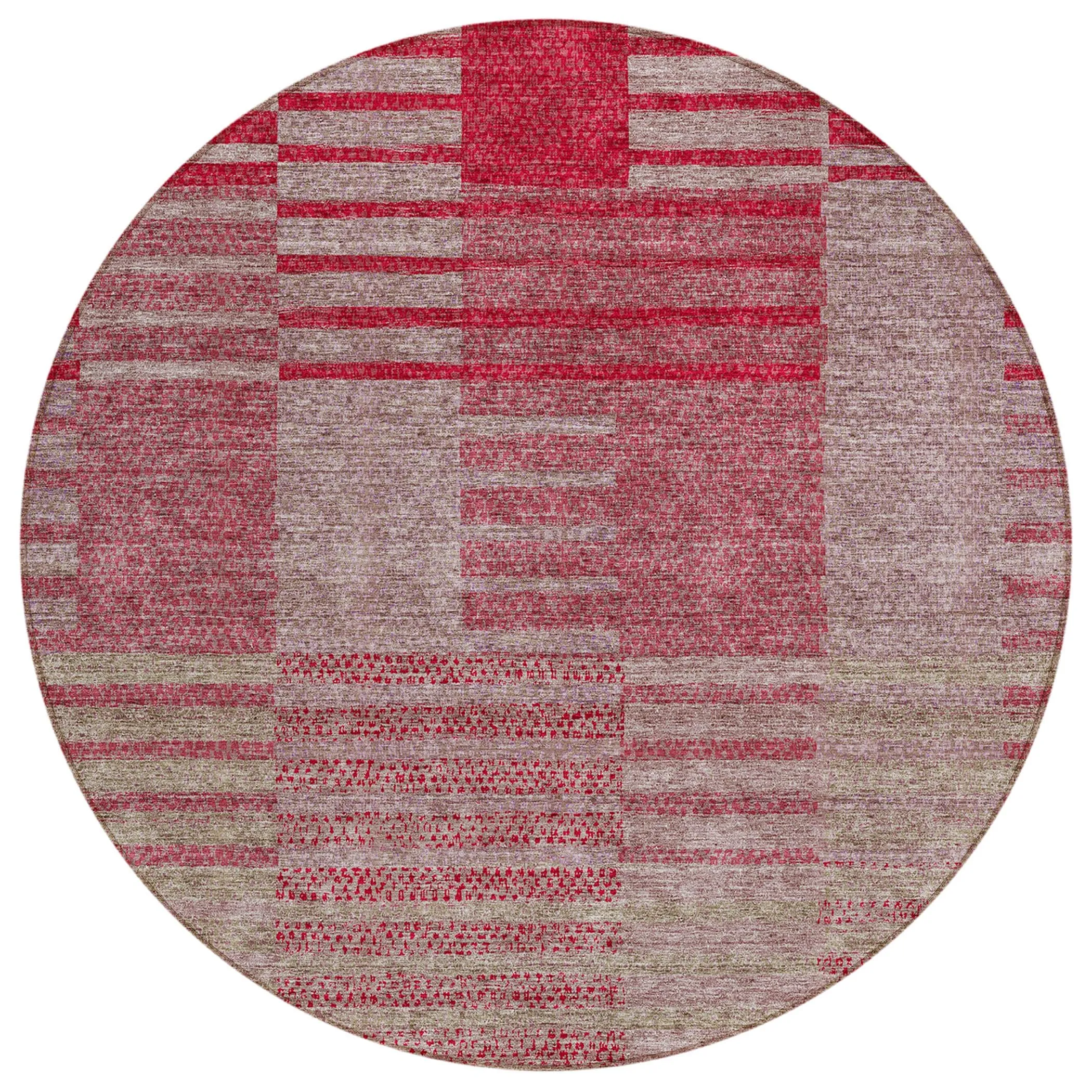 Machine Washable Indoor/ Outdoor Modern Stripes Chantille Rug