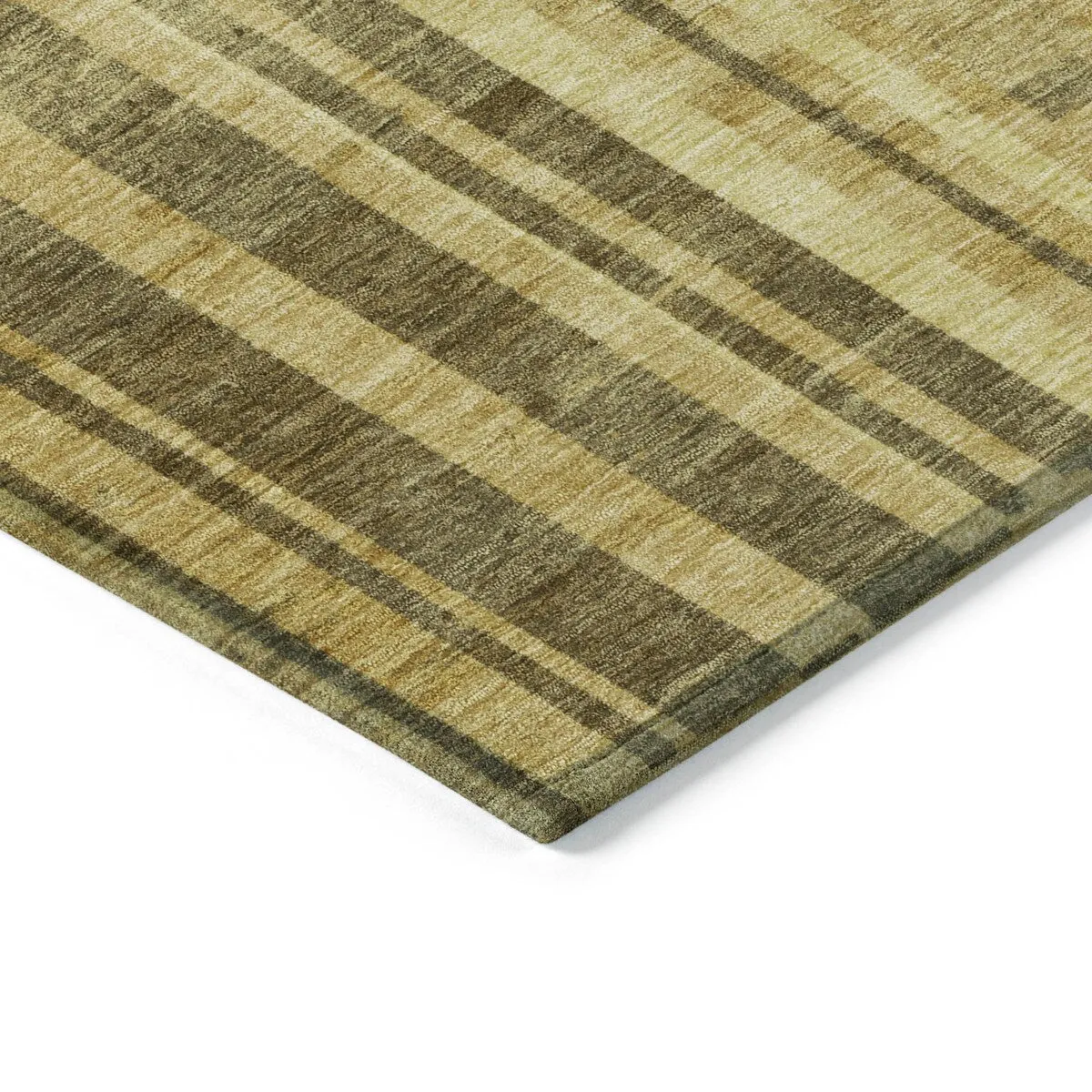 Machine Washable Indoor/ Outdoor Modern Stripes Chantille Rug