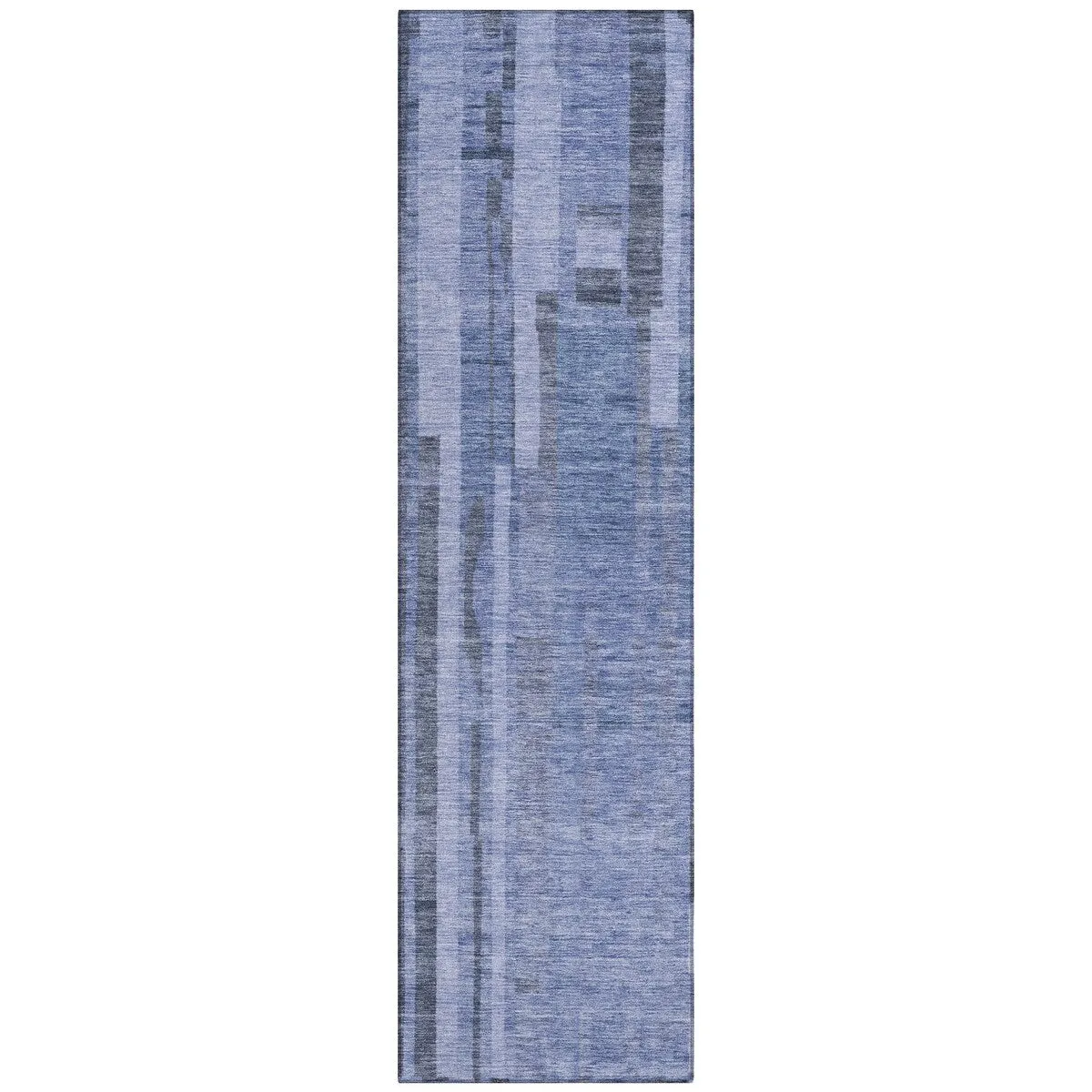 Machine Washable Indoor/ Outdoor Modern Stripes Chantille Rug