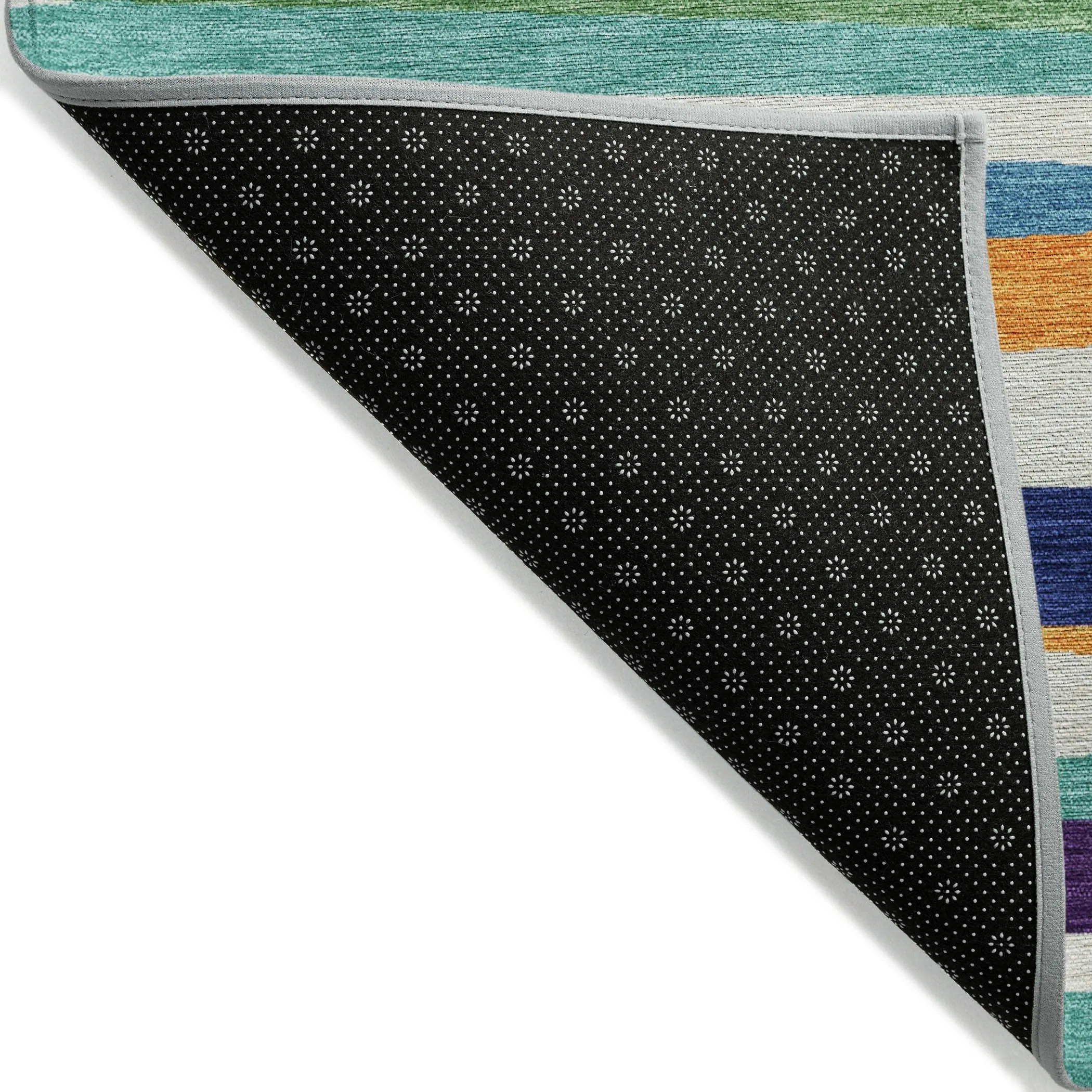 Machine Washable Indoor/ Outdoor Modern Stripes Chantille Rug