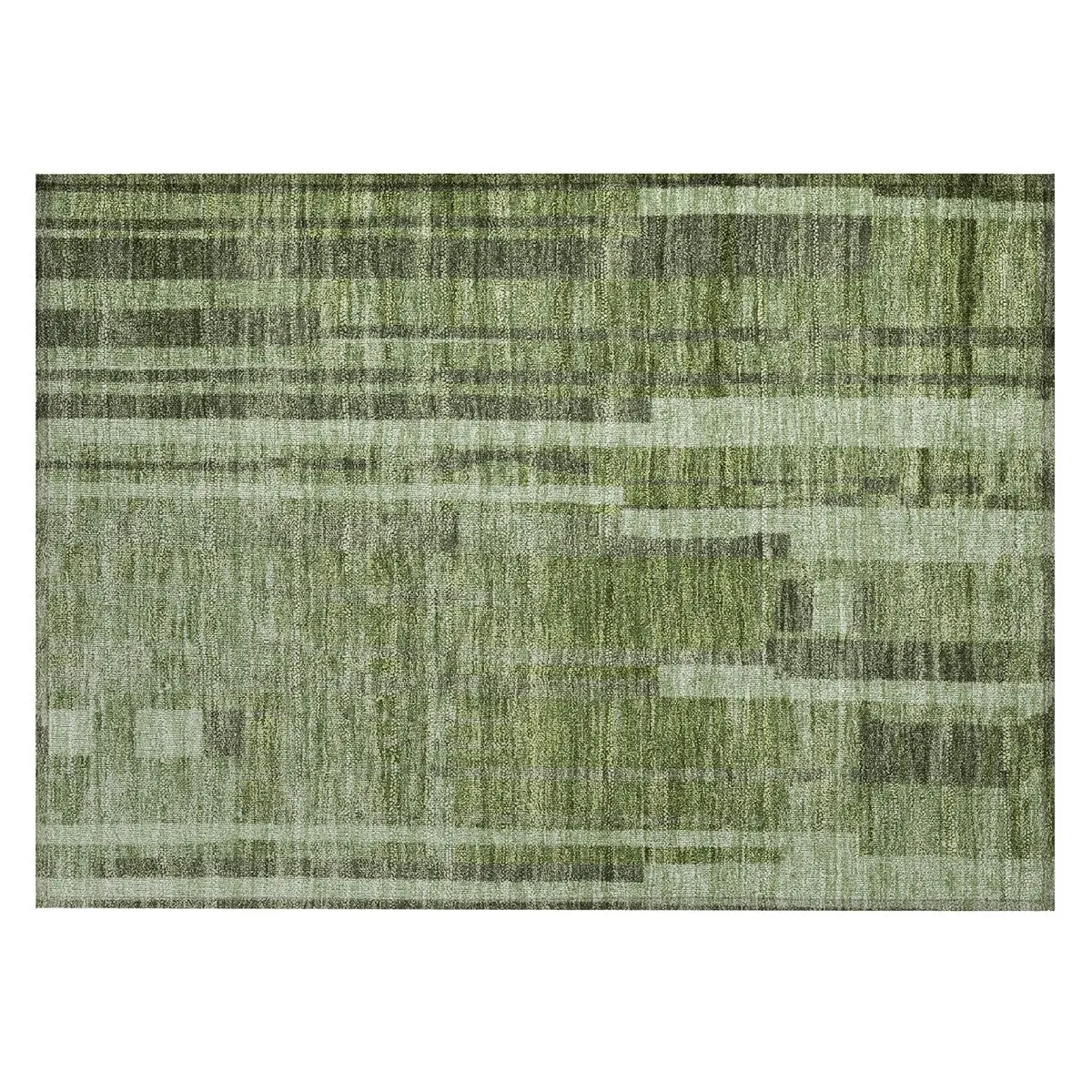 Machine Washable Indoor/ Outdoor Modern Stripes Chantille Rug