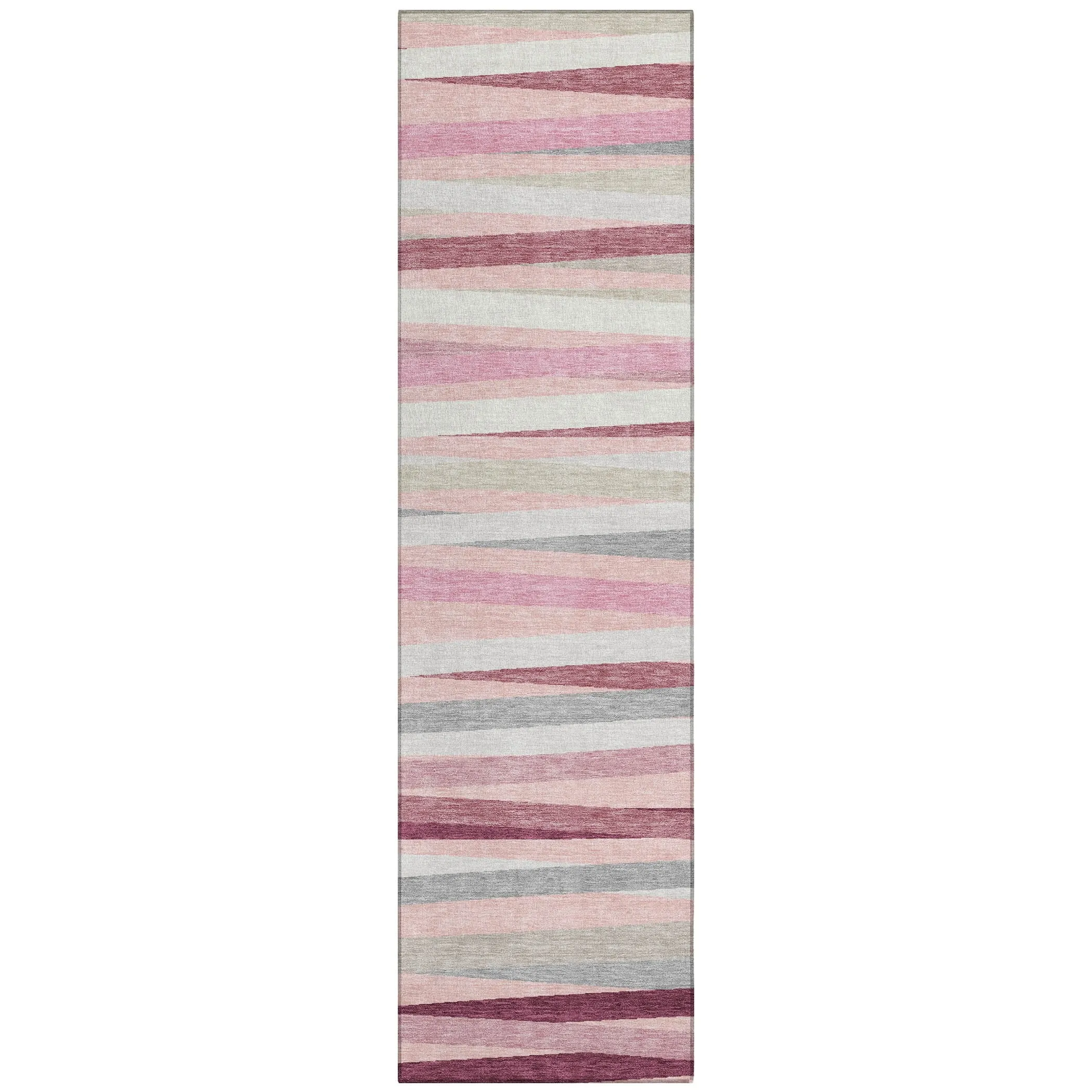 Machine Washable Indoor/ Outdoor Modern Stripes Chantille Rug