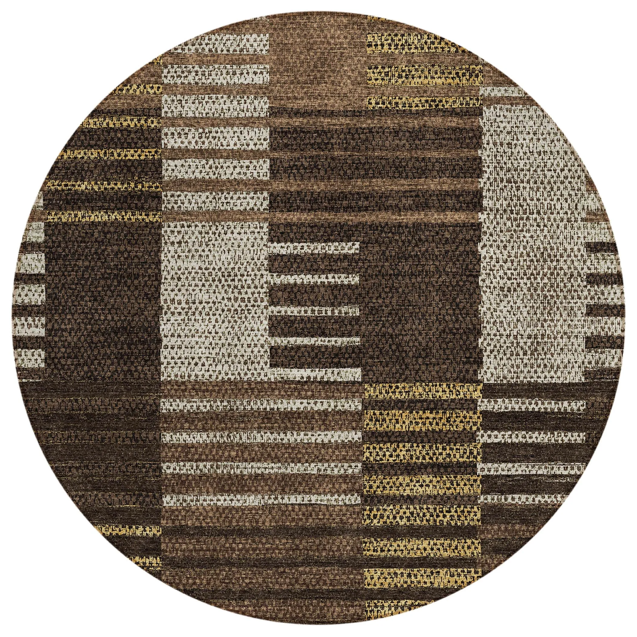 Machine Washable Indoor/ Outdoor Modern Stripes Chantille Rug