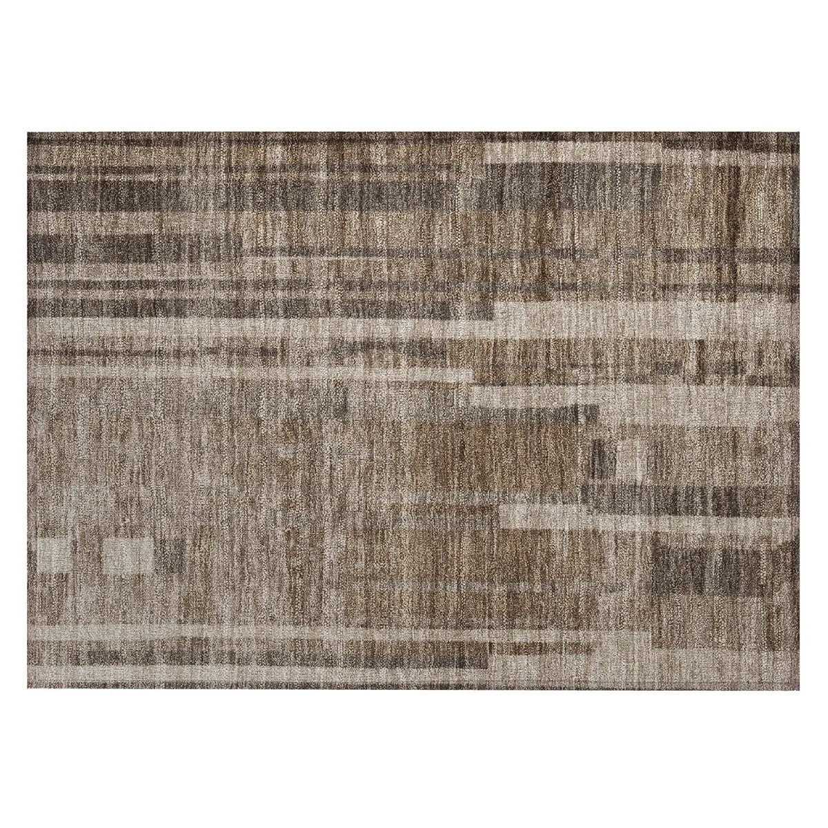 Machine Washable Indoor/ Outdoor Modern Stripes Chantille Rug