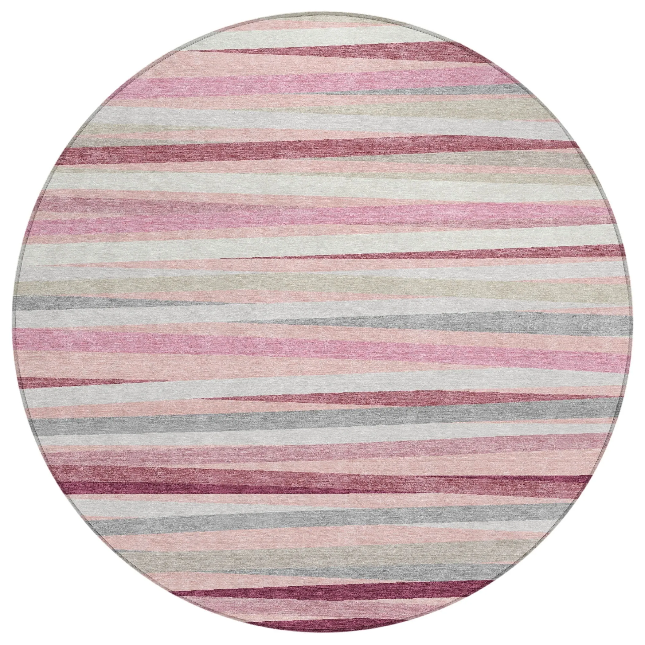 Machine Washable Indoor/ Outdoor Modern Stripes Chantille Rug