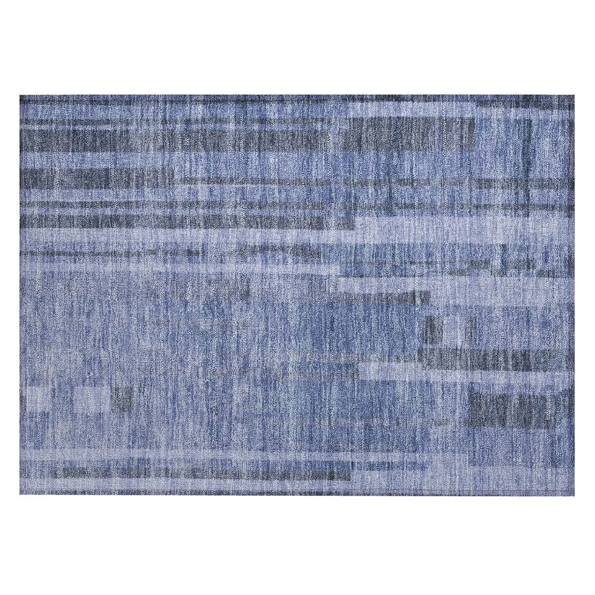 Machine Washable Indoor/ Outdoor Modern Stripes Chantille Rug