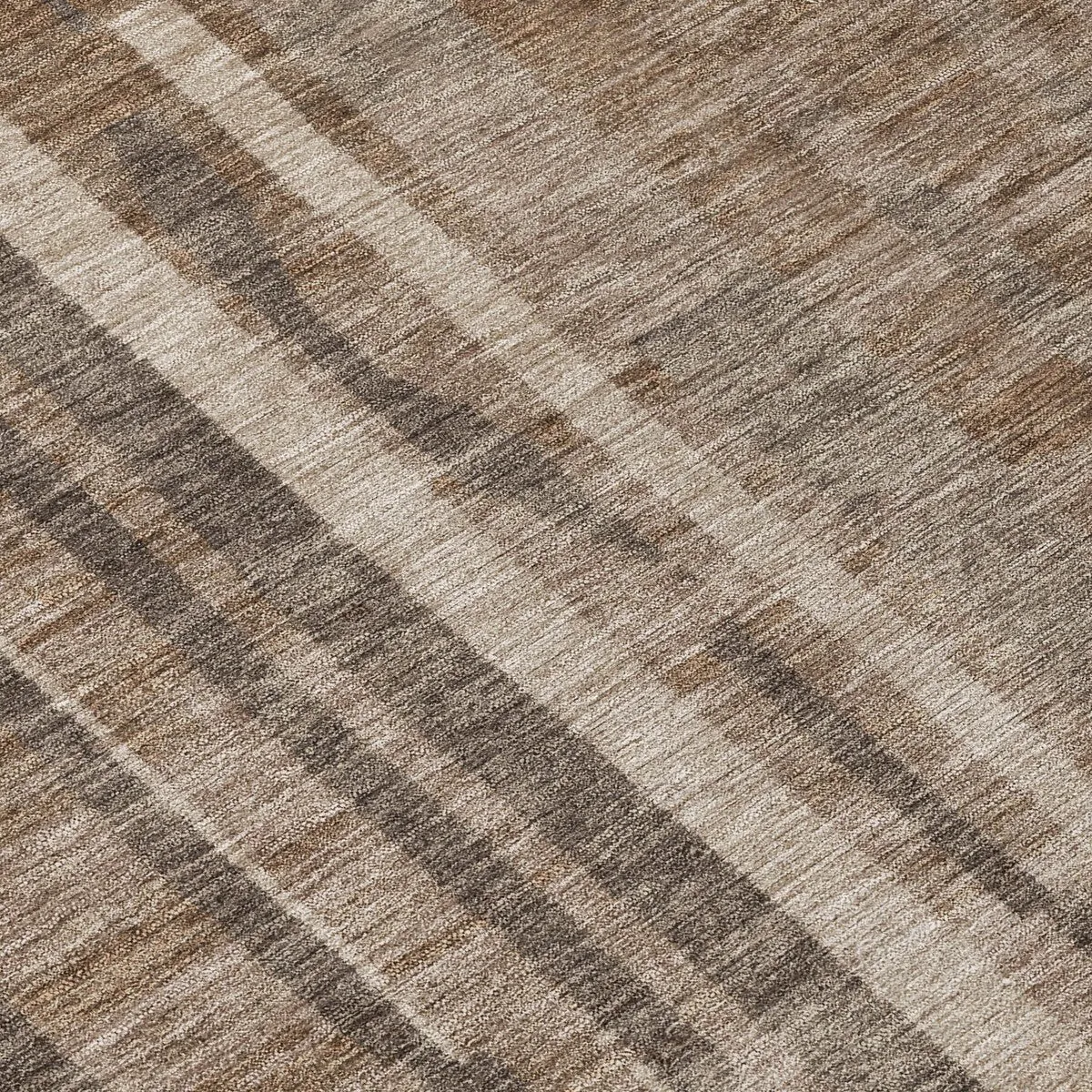Machine Washable Indoor/ Outdoor Modern Stripes Chantille Rug