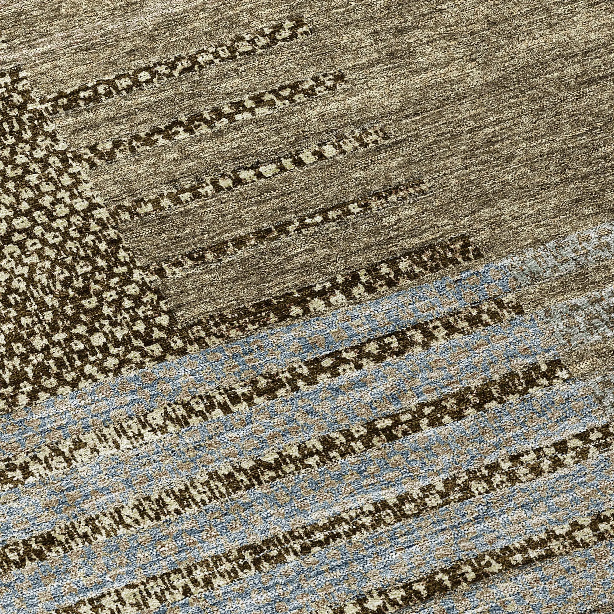 Machine Washable Indoor/ Outdoor Modern Stripes Chantille Rug