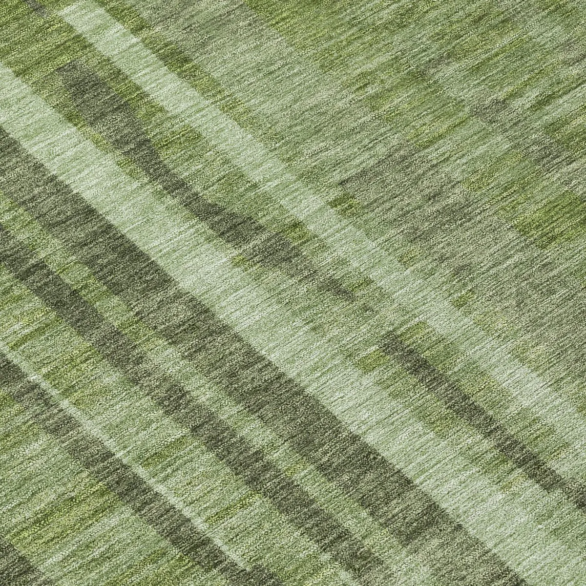 Machine Washable Indoor/ Outdoor Modern Stripes Chantille Rug