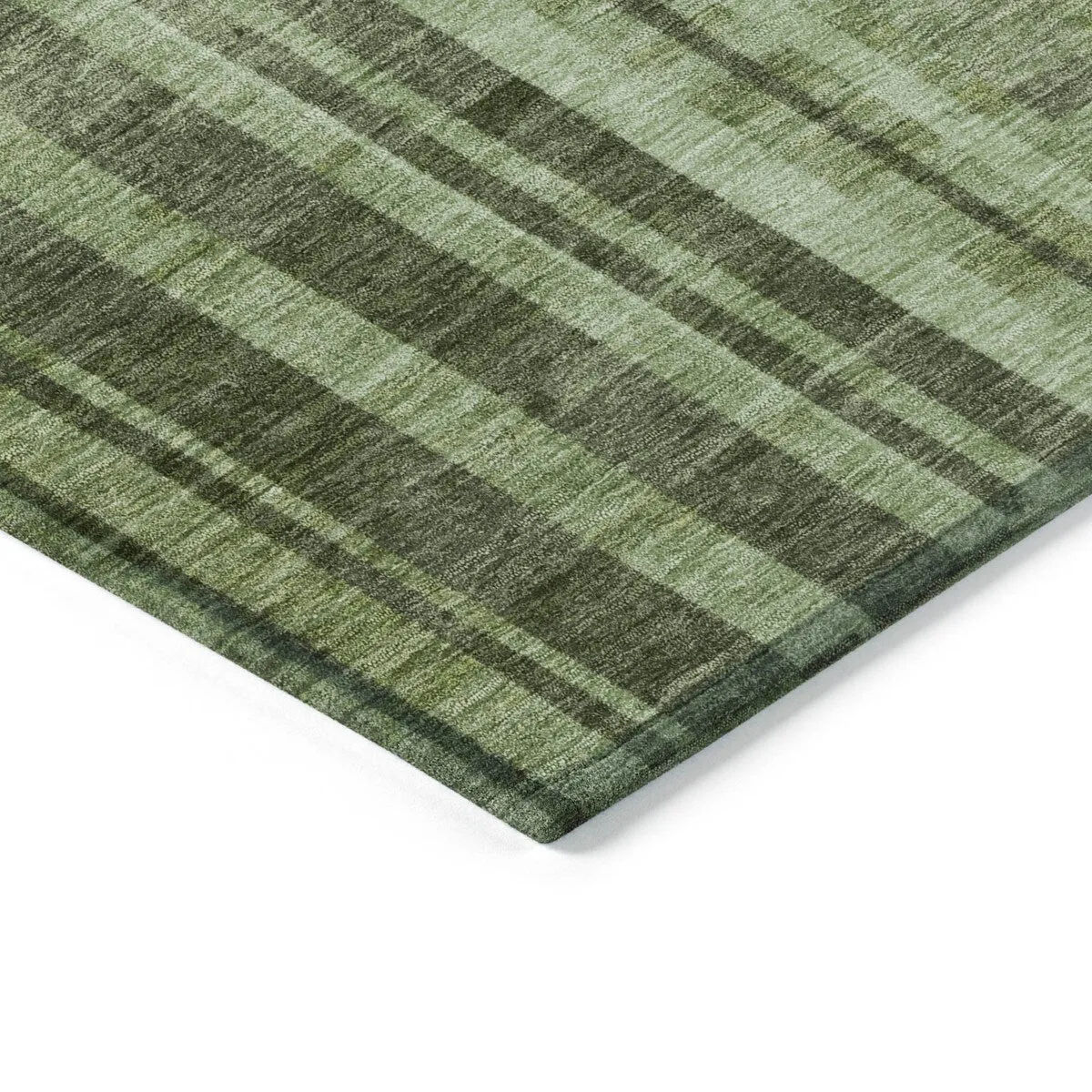 Machine Washable Indoor/ Outdoor Modern Stripes Chantille Rug