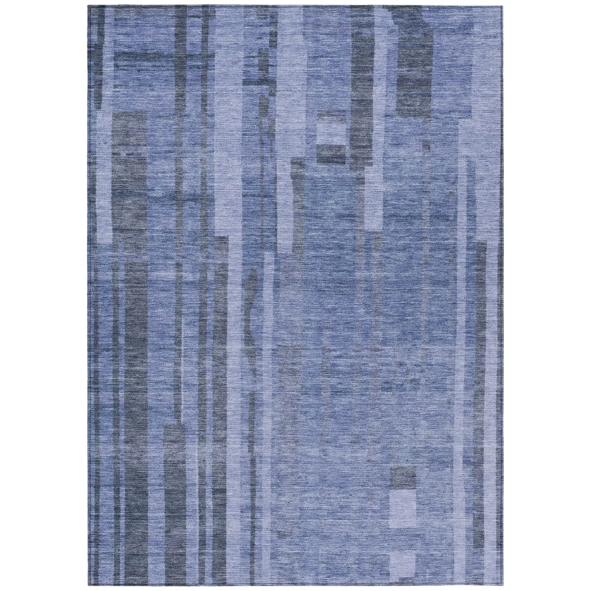 Machine Washable Indoor/ Outdoor Modern Stripes Chantille Rug