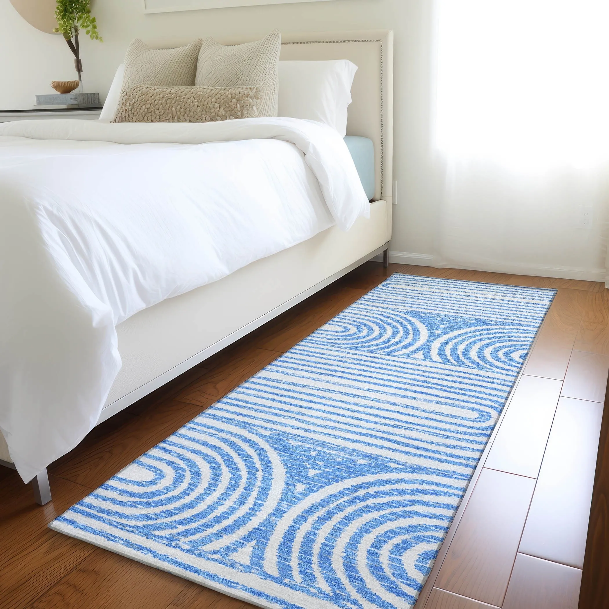 Machine Washable Indoor/ Outdoor Modern Vibes Chantille Rug