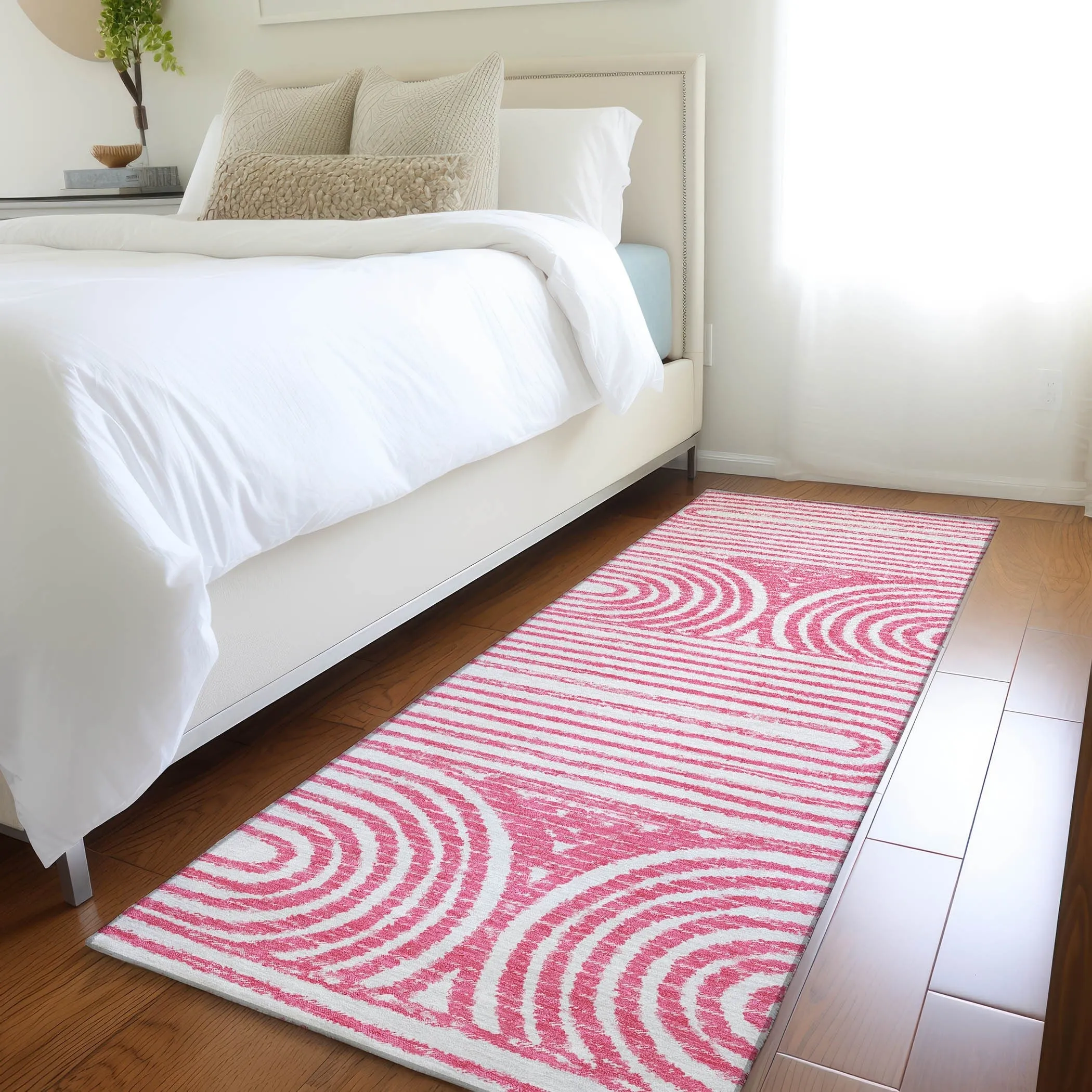 Machine Washable Indoor/ Outdoor Modern Vibes Chantille Rug