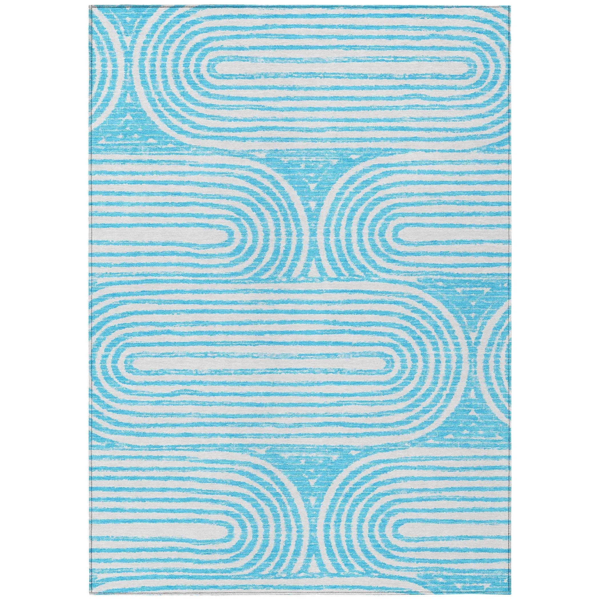 Machine Washable Indoor/ Outdoor Modern Vibes Chantille Rug