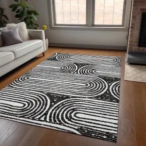 Machine Washable Indoor/ Outdoor Modern Vibes Chantille Rug
