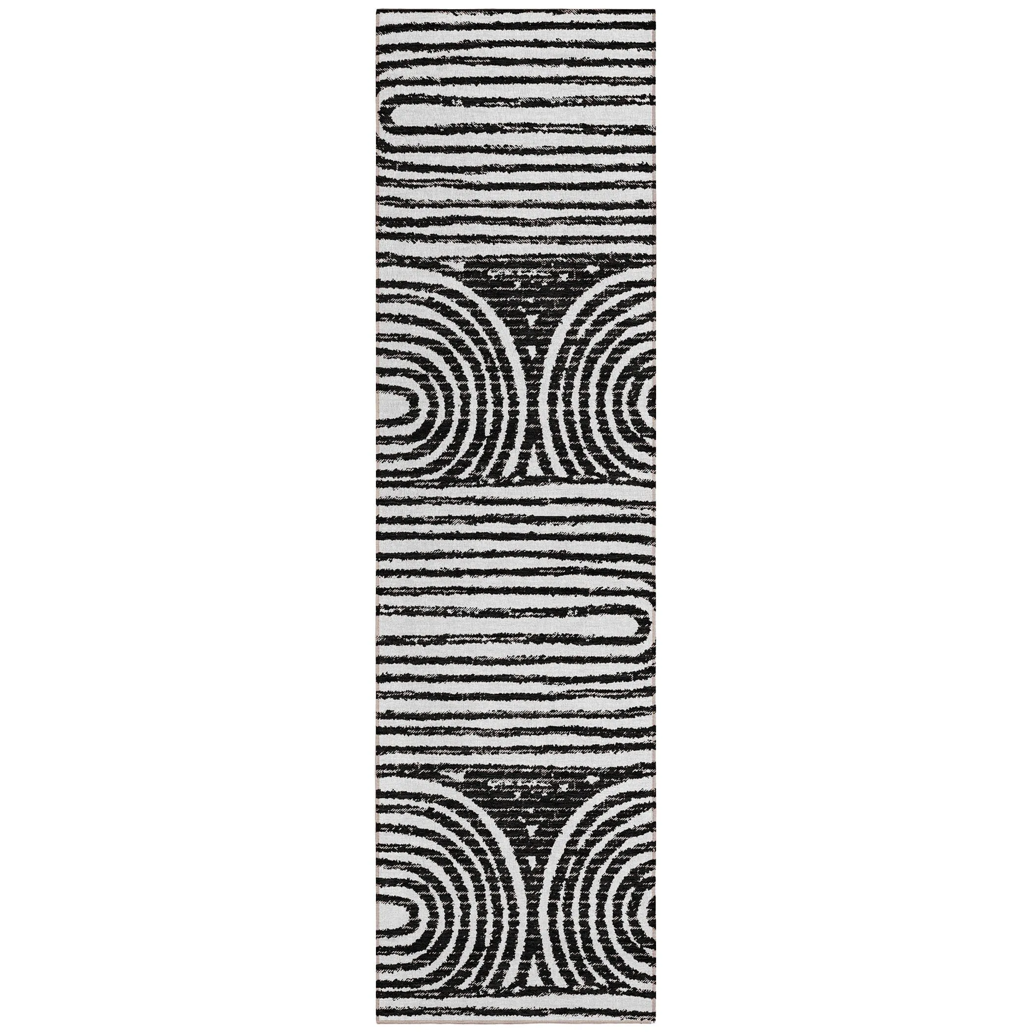 Machine Washable Indoor/ Outdoor Modern Vibes Chantille Rug