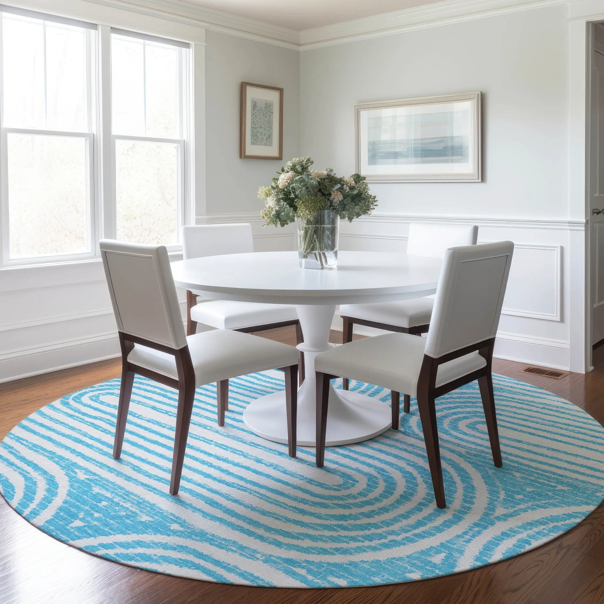 Machine Washable Indoor/ Outdoor Modern Vibes Chantille Rug