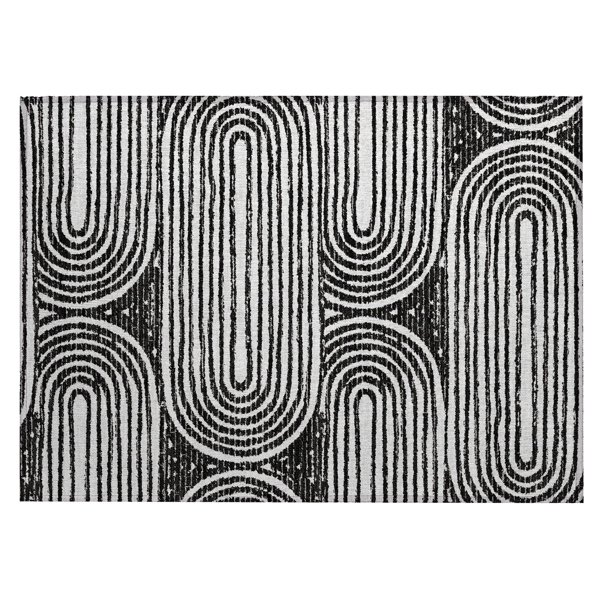 Machine Washable Indoor/ Outdoor Modern Vibes Chantille Rug