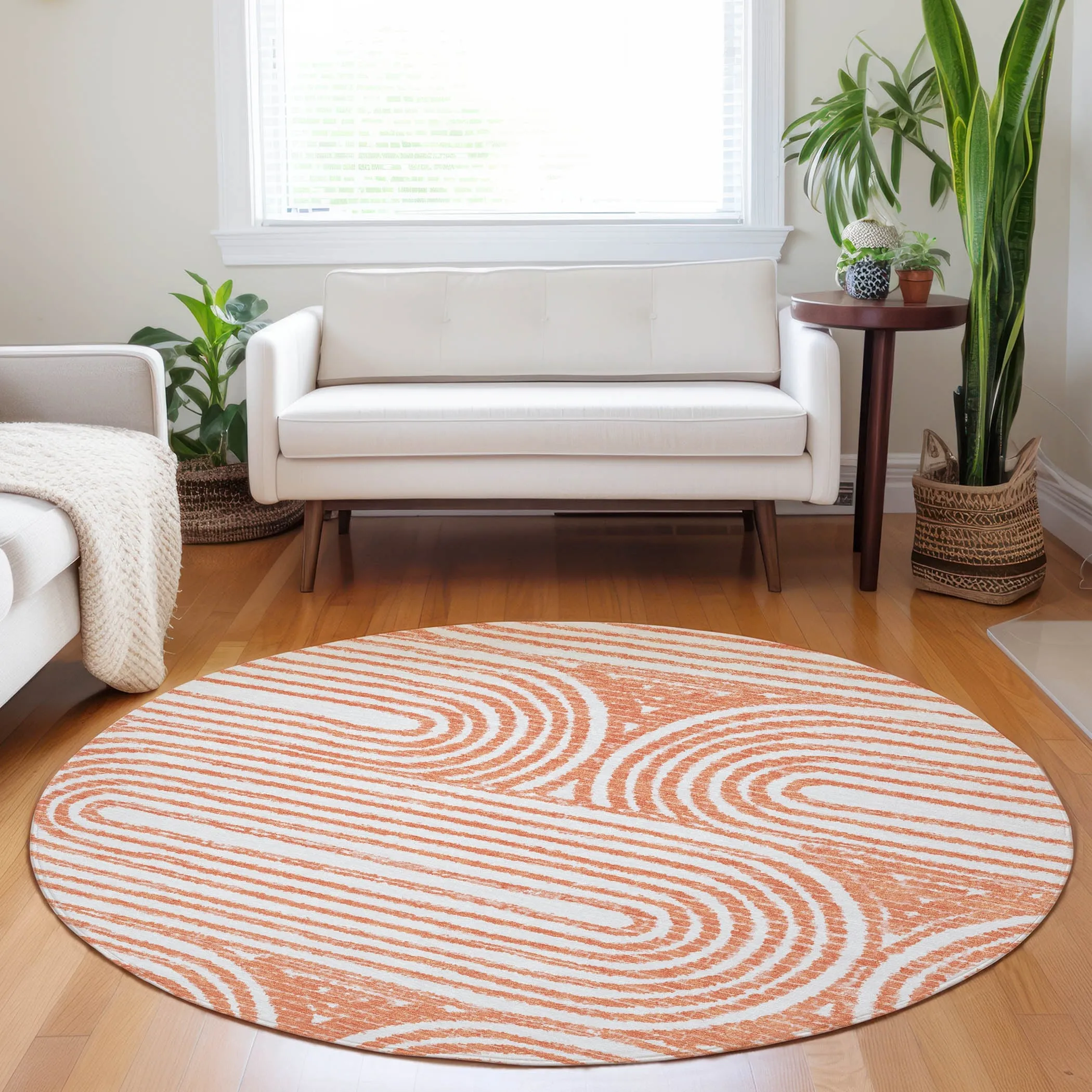 Machine Washable Indoor/ Outdoor Modern Vibes Chantille Rug