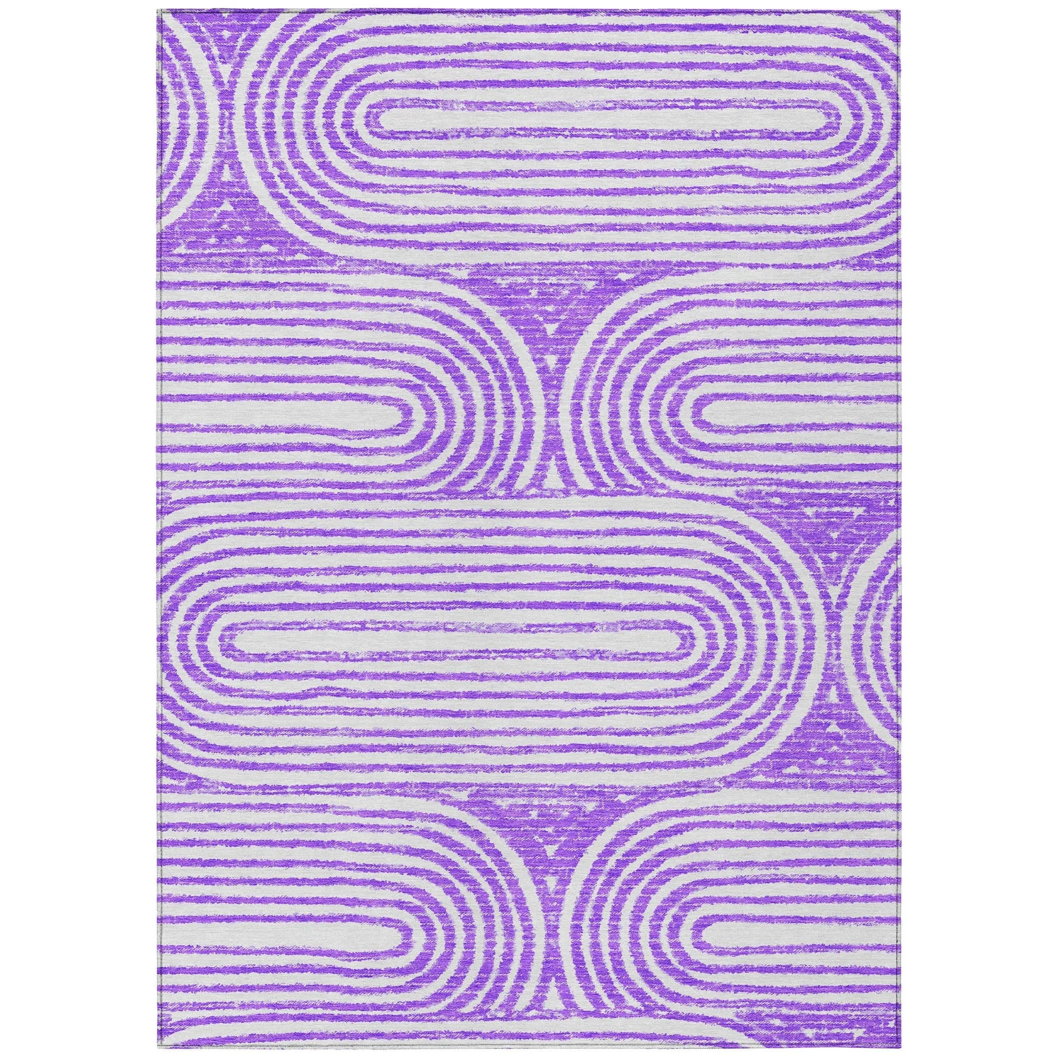 Machine Washable Indoor/ Outdoor Modern Vibes Chantille Rug
