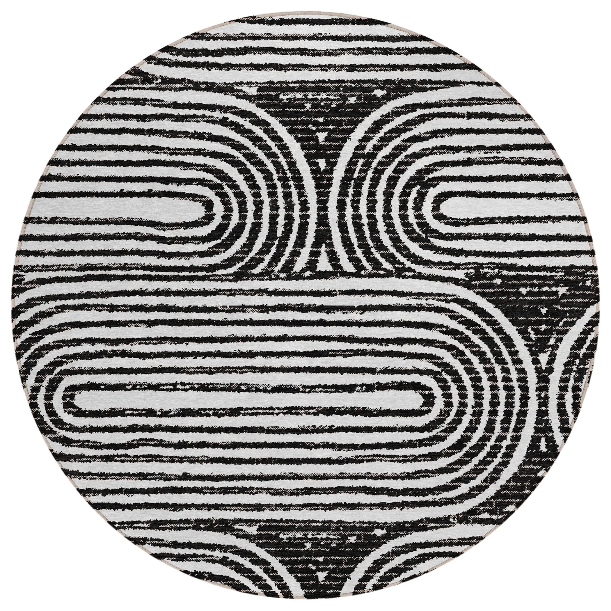 Machine Washable Indoor/ Outdoor Modern Vibes Chantille Rug