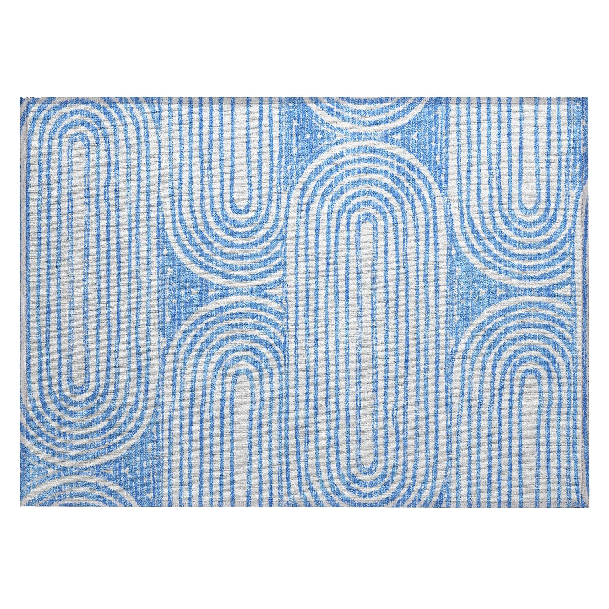 Machine Washable Indoor/ Outdoor Modern Vibes Chantille Rug